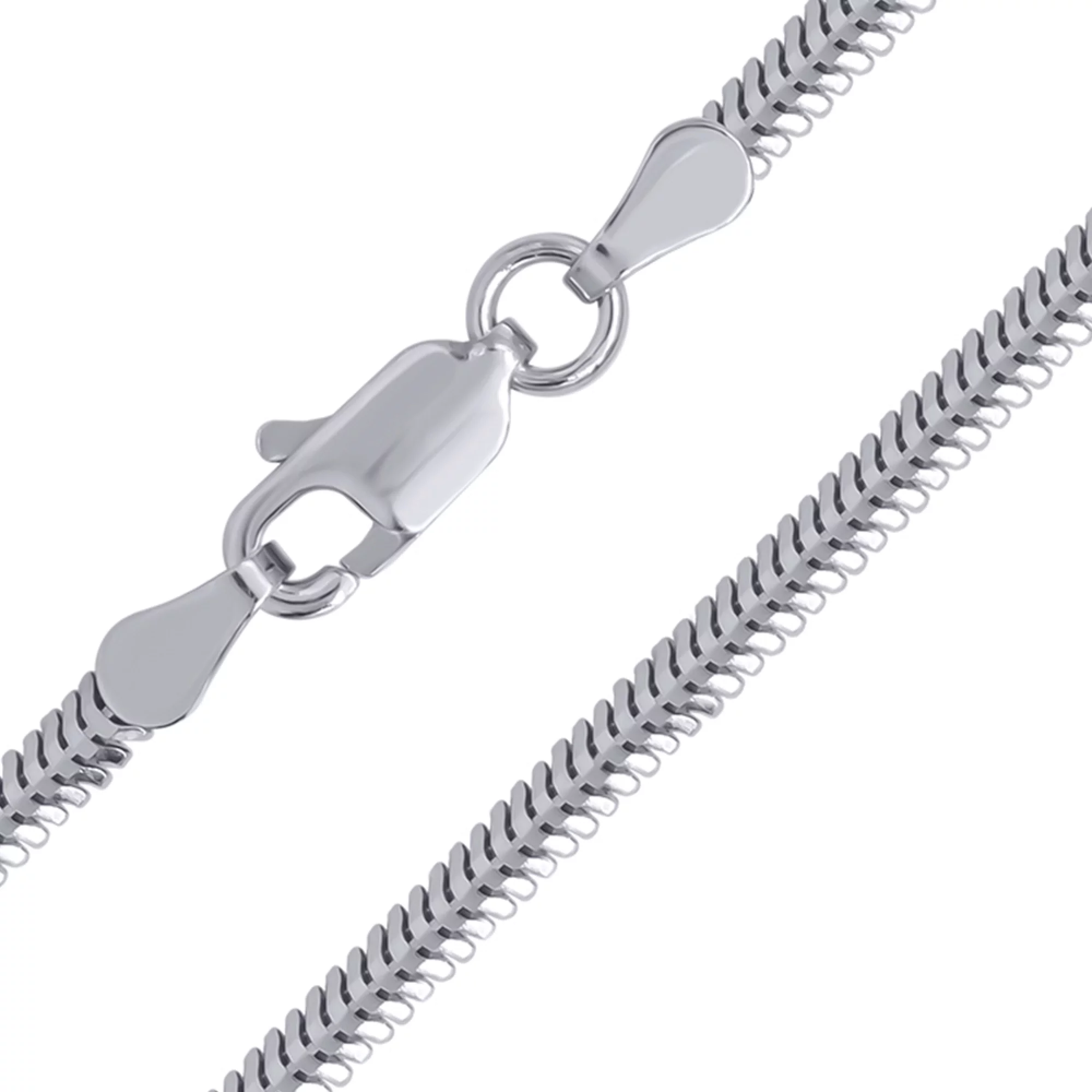 Серебряная цепочка в плетении снейк плоский - 1444213 – изображение 1