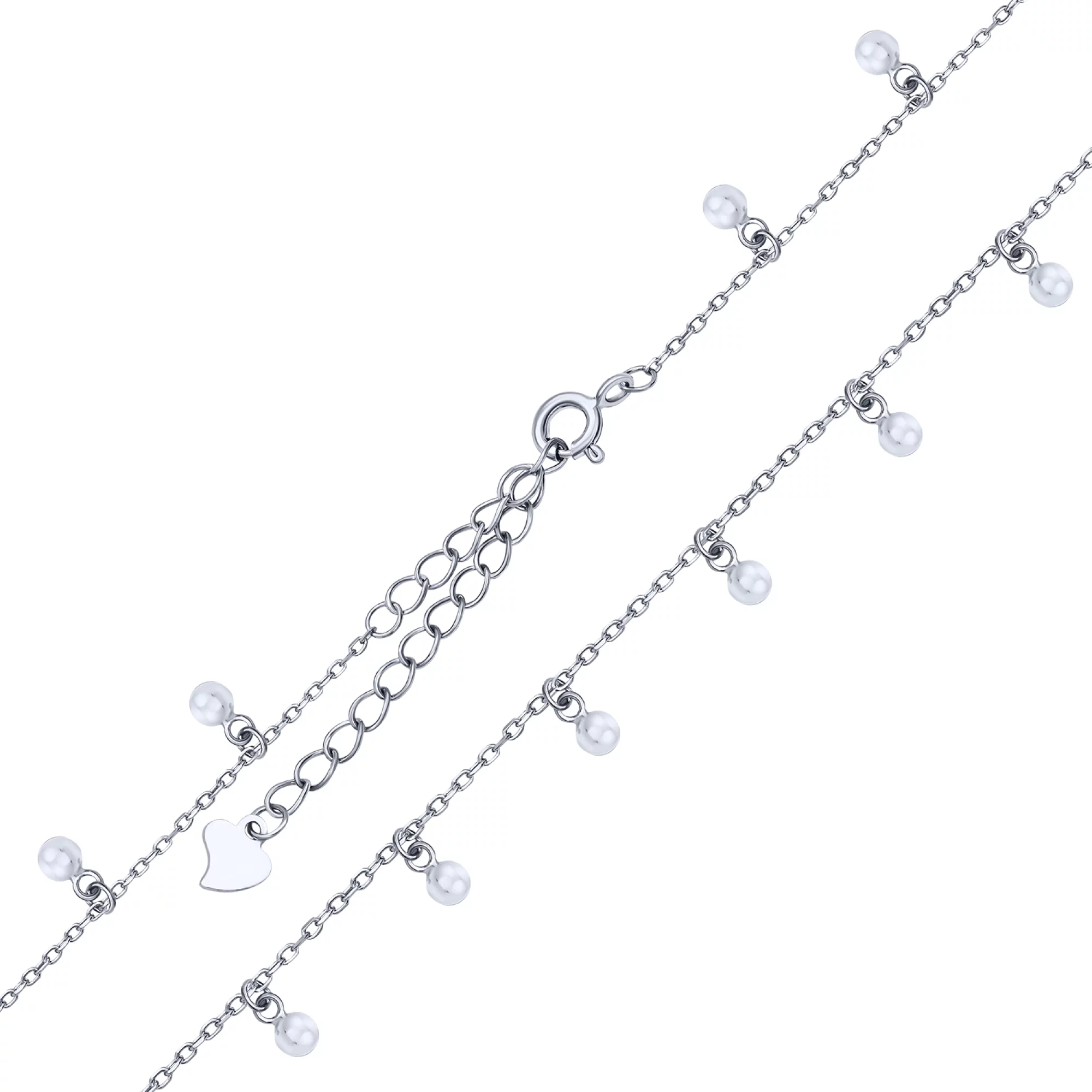 Браслет серебряный с подвесками "Шарики" - 1680413 – изображение 2