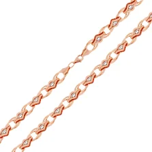 Браслет з комбінованого золота плетіння фантазія - 964585