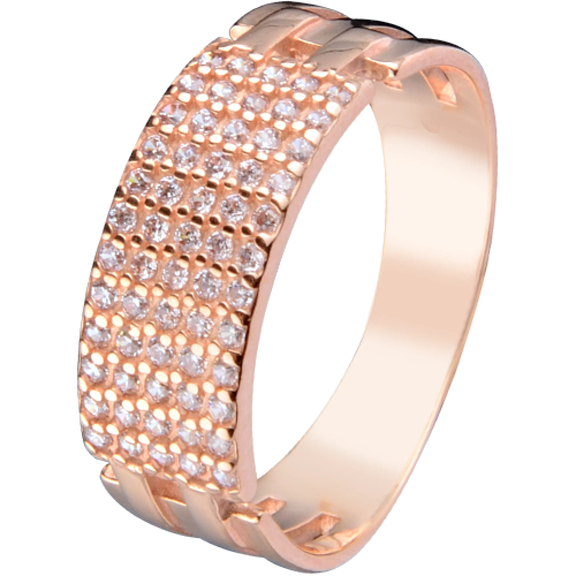 Золотое кольцо с фианитами - 495222 – изображение 1