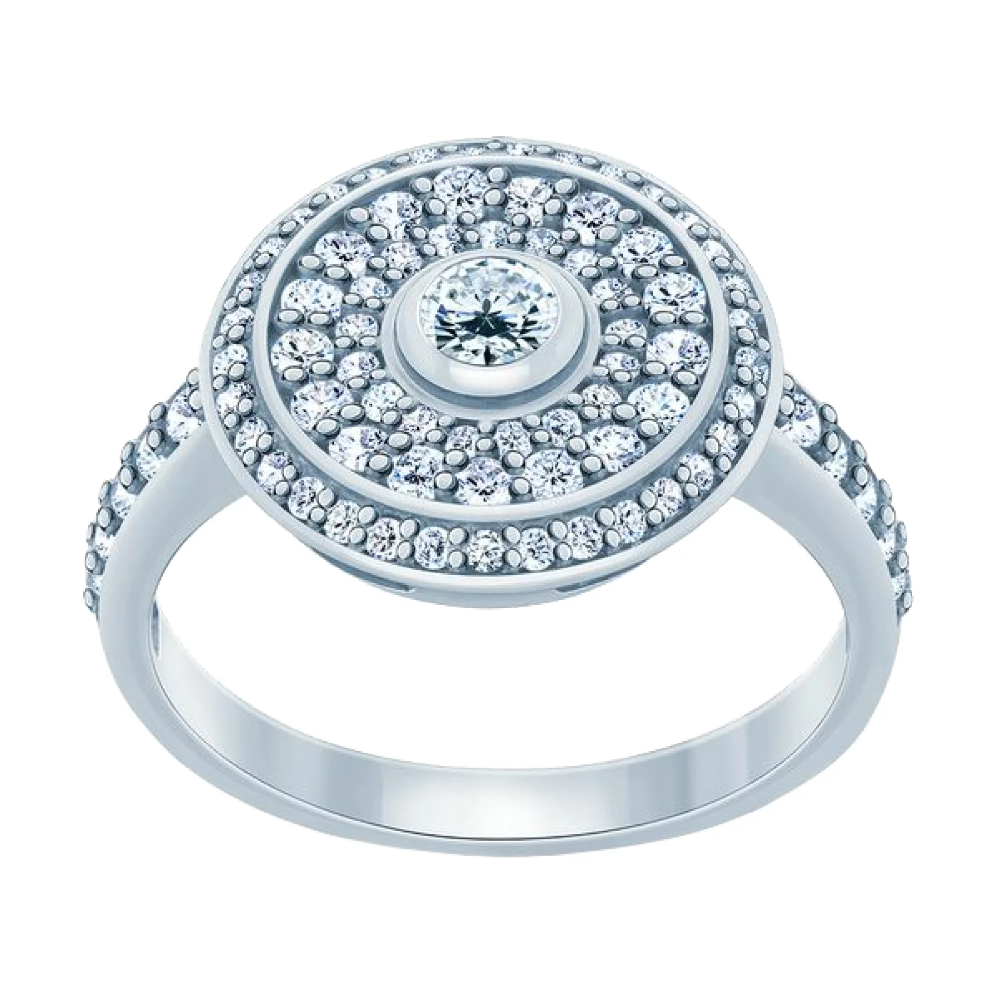 Серебряное кольцо с цирконием - 474140 – изображение 1