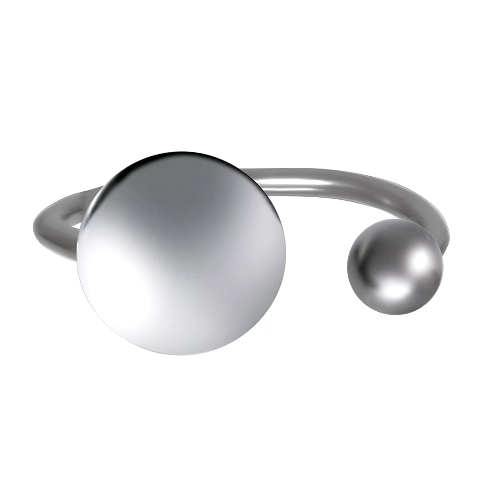 Кольцо серебряное с кругом - 972974 – изображение 2