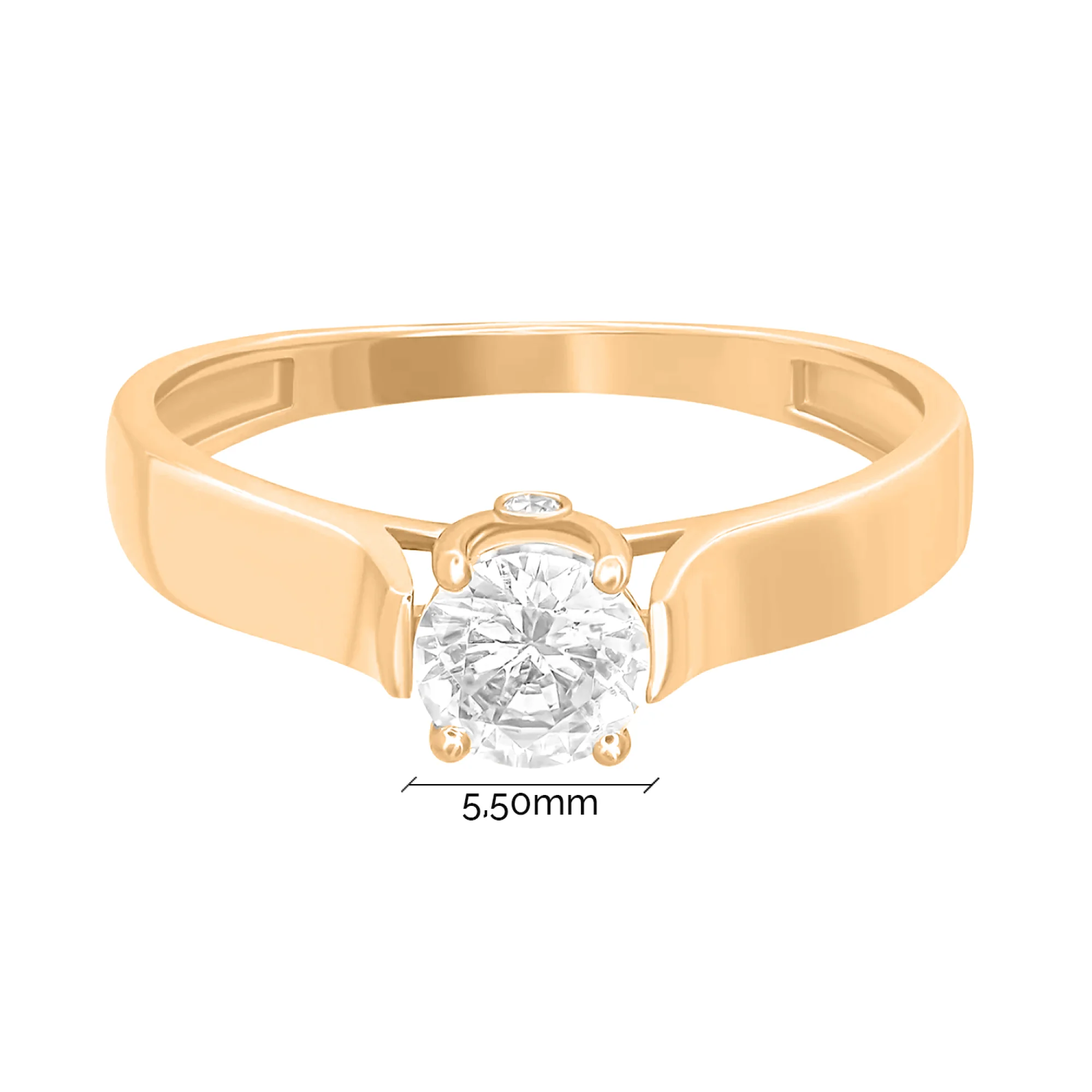 Кольцо из красного золота с фианитами - 972588 - 2