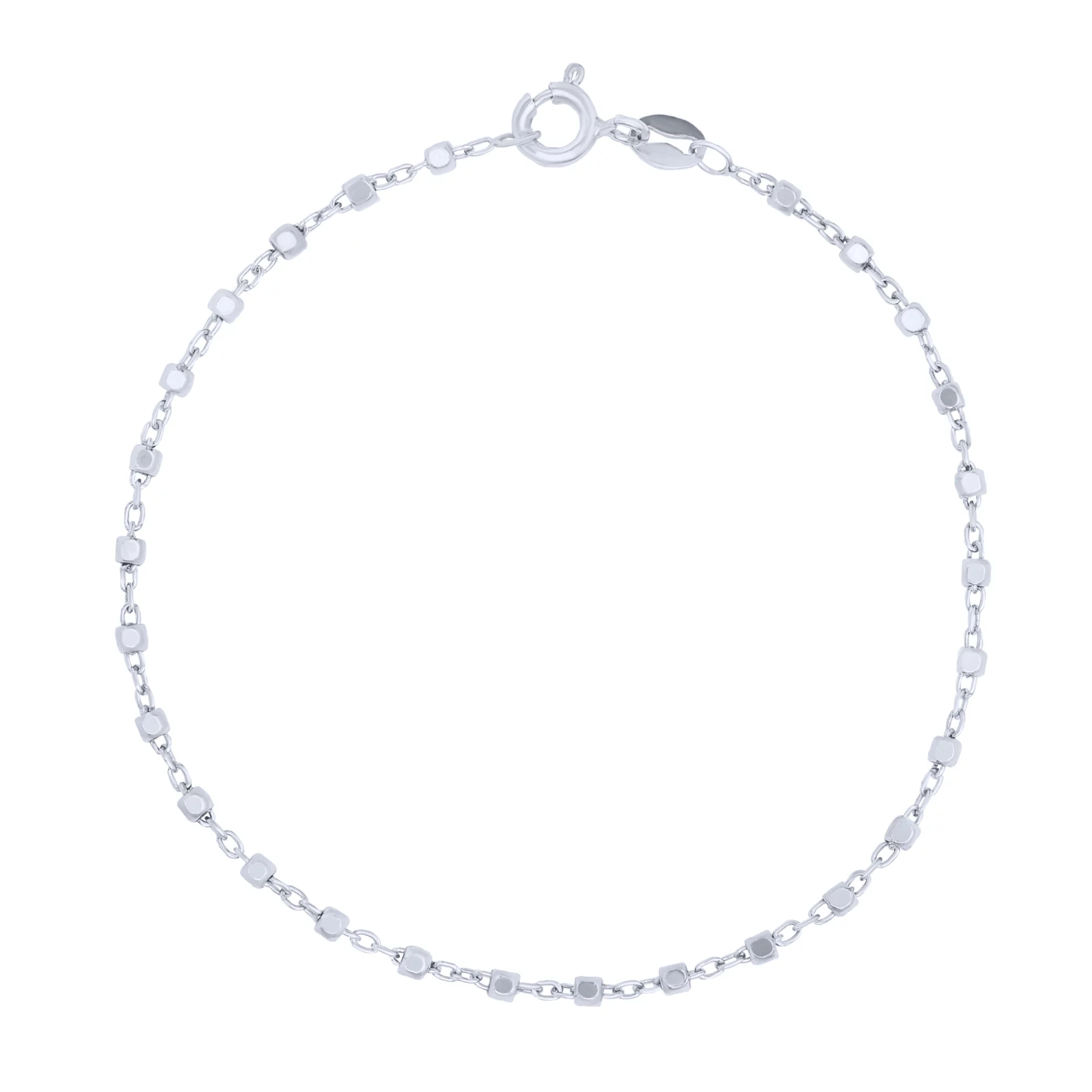 Срібний браслет плетіння якір - 1714825 – зображення 1