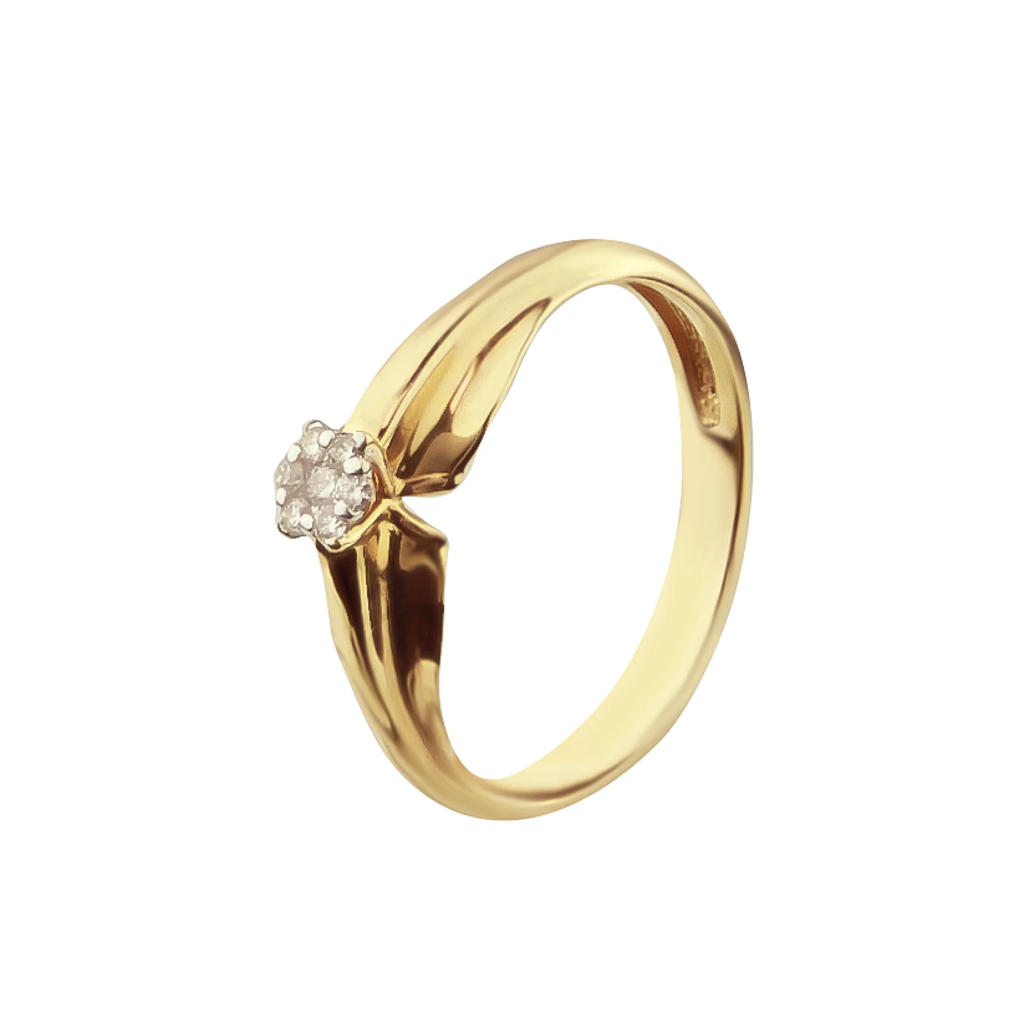 Золотое кольцо с бриллиантом - 511551 – изображение 1