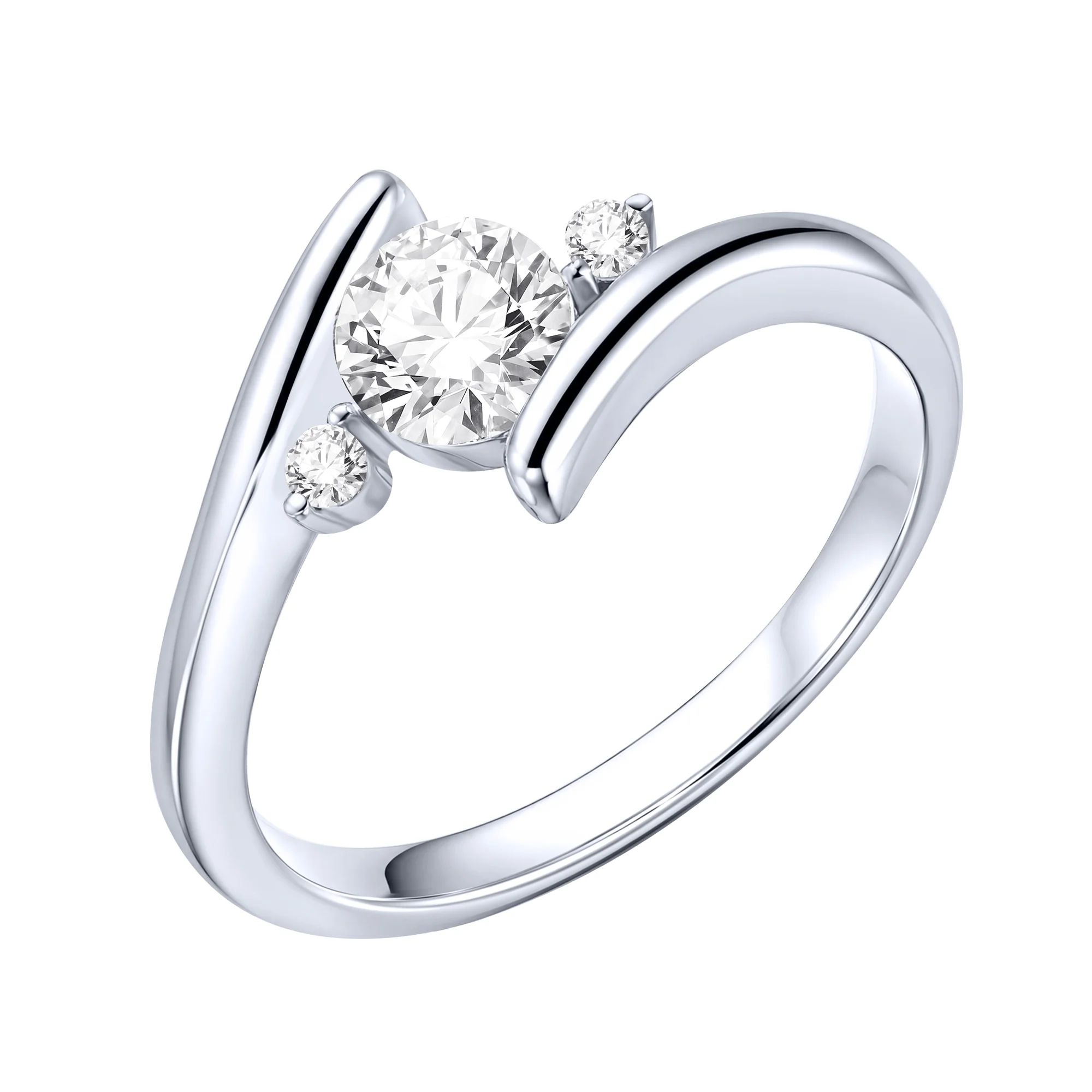 Серебряное кольцо с фианитами - 2279900 - 1