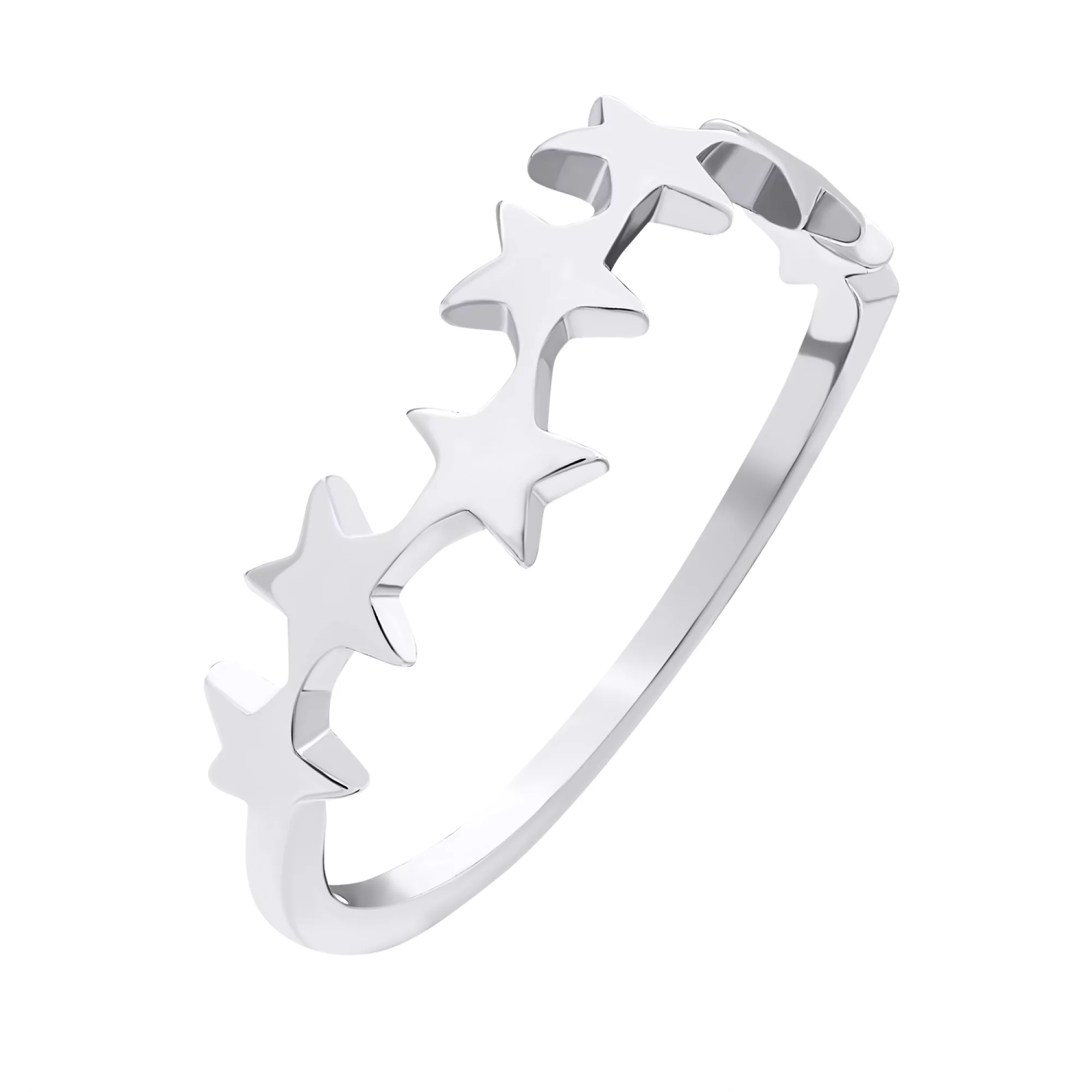 Кольцо из серебра с дорожкой "Звездочек" - 1489027 – изображение 1