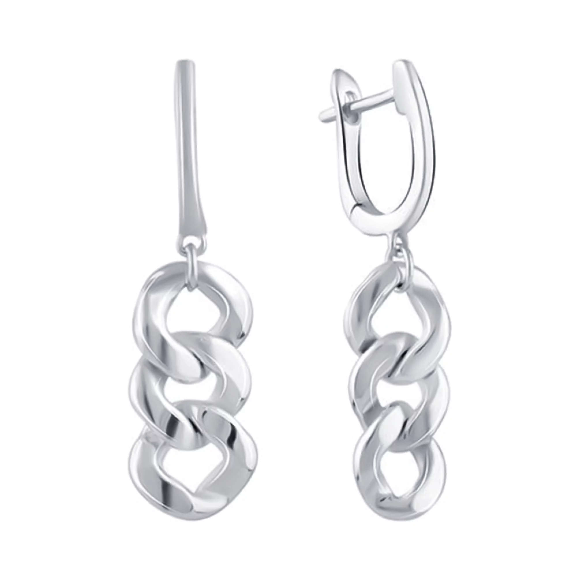 Сережки срібні з підвісками "Ланцюги" - 1483928 – зображення 1
