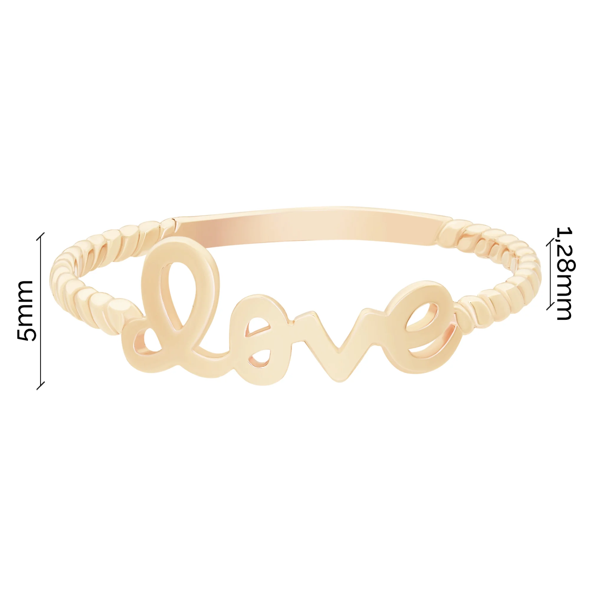 Каблучка "love" з червоного золота - 1735974 - 5