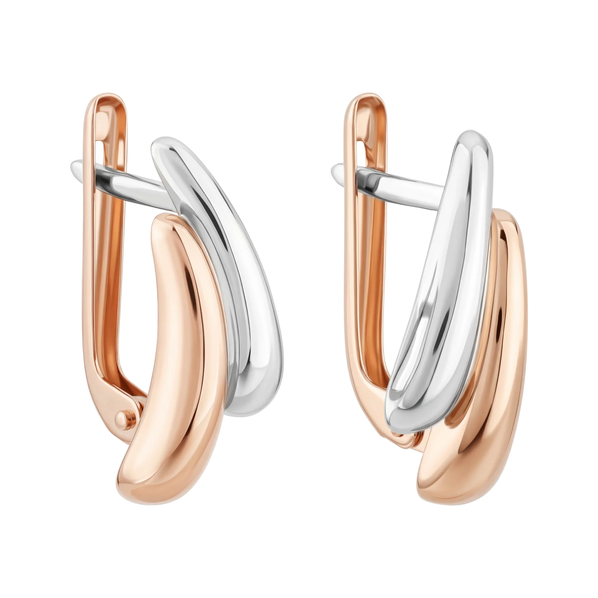 Серьги из комбинированного золота  - 2210741 - 1