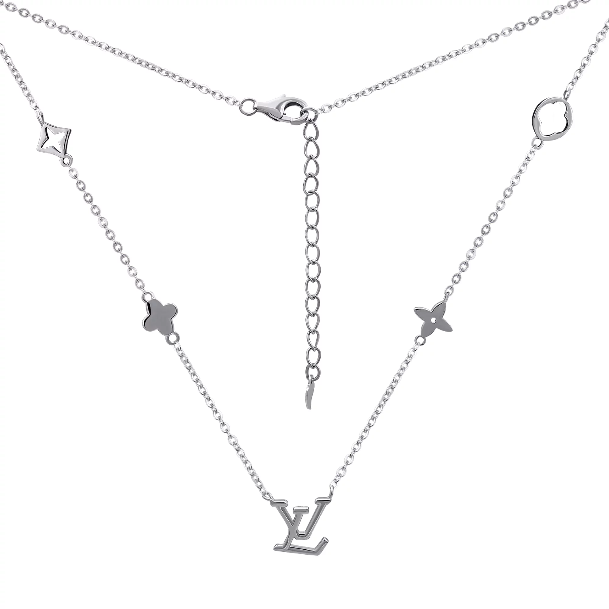 Колье серебряное с подвесками с плетением Якорным - 1269087 – изображение 1