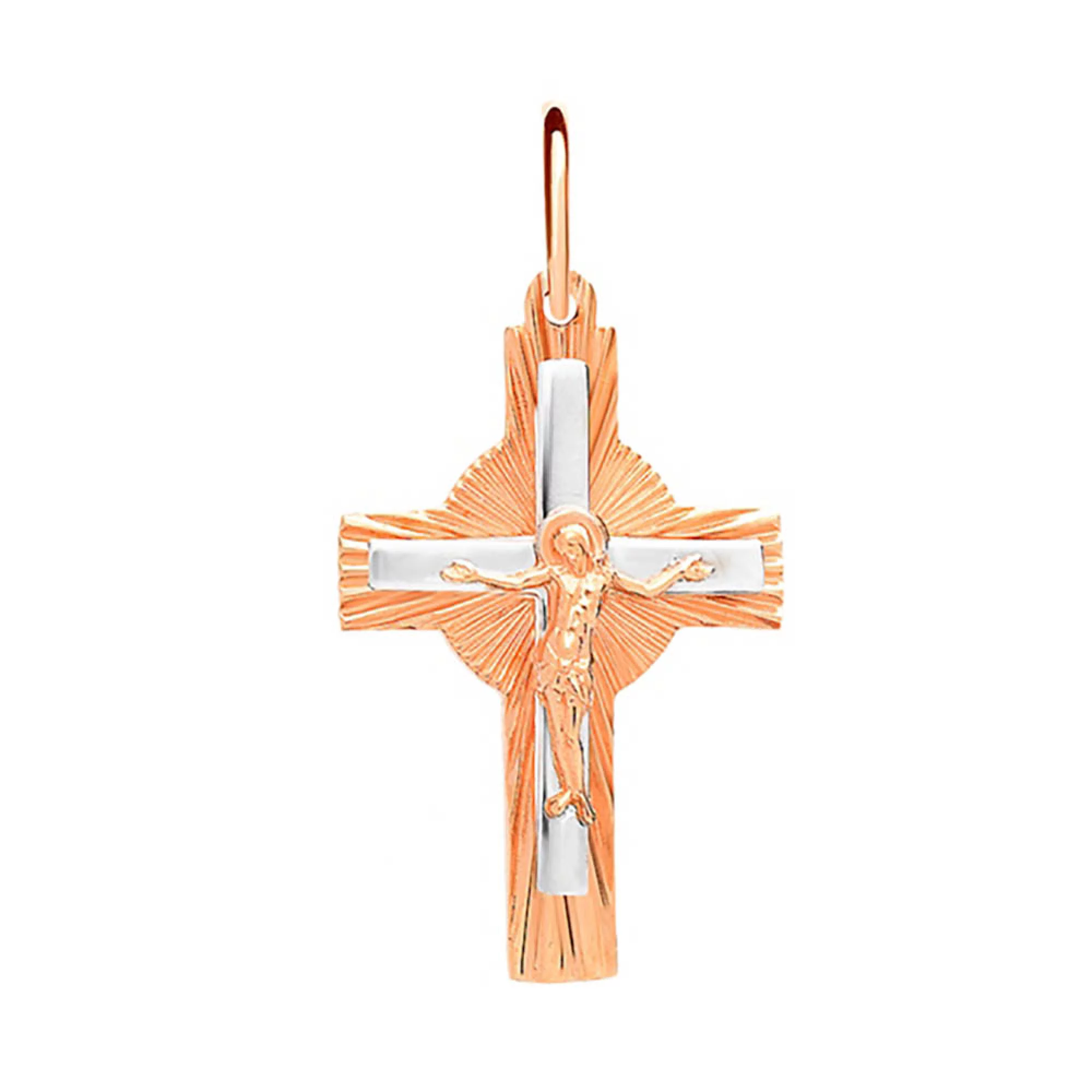 Хрестик з комбінованого золота - 960392 – зображення 1