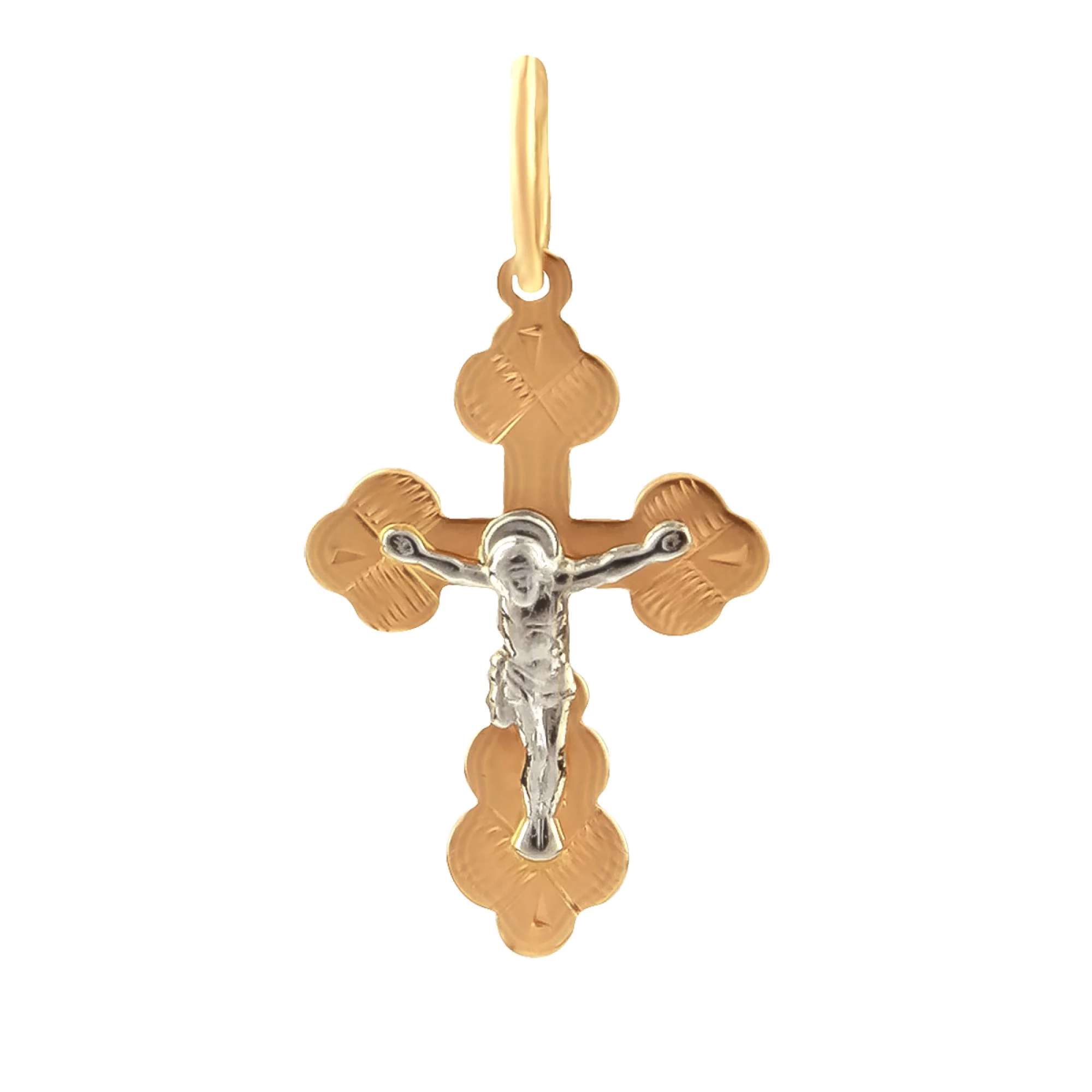 Крестик из комбинированного золота - 392356 – изображение 1
