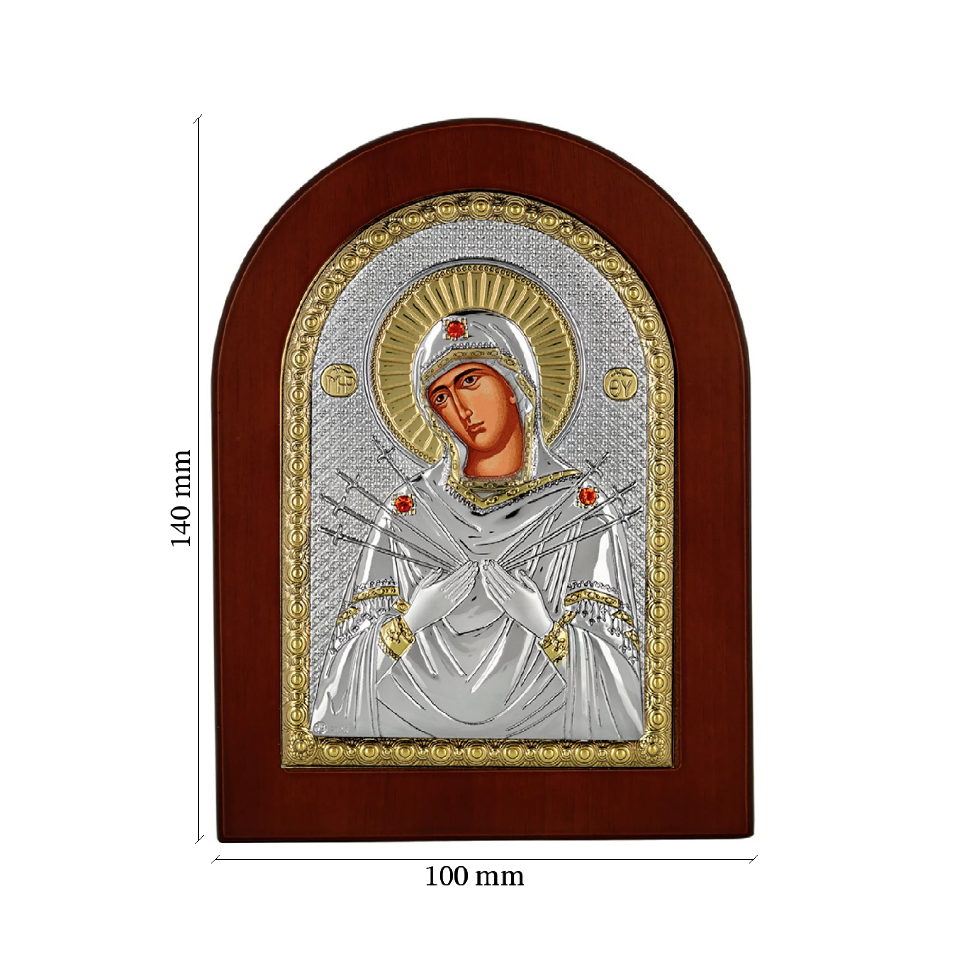 Ікона Пресвята Богородиця «Семистрільна». Розмір 10x14 см - 413380 – зображення 2