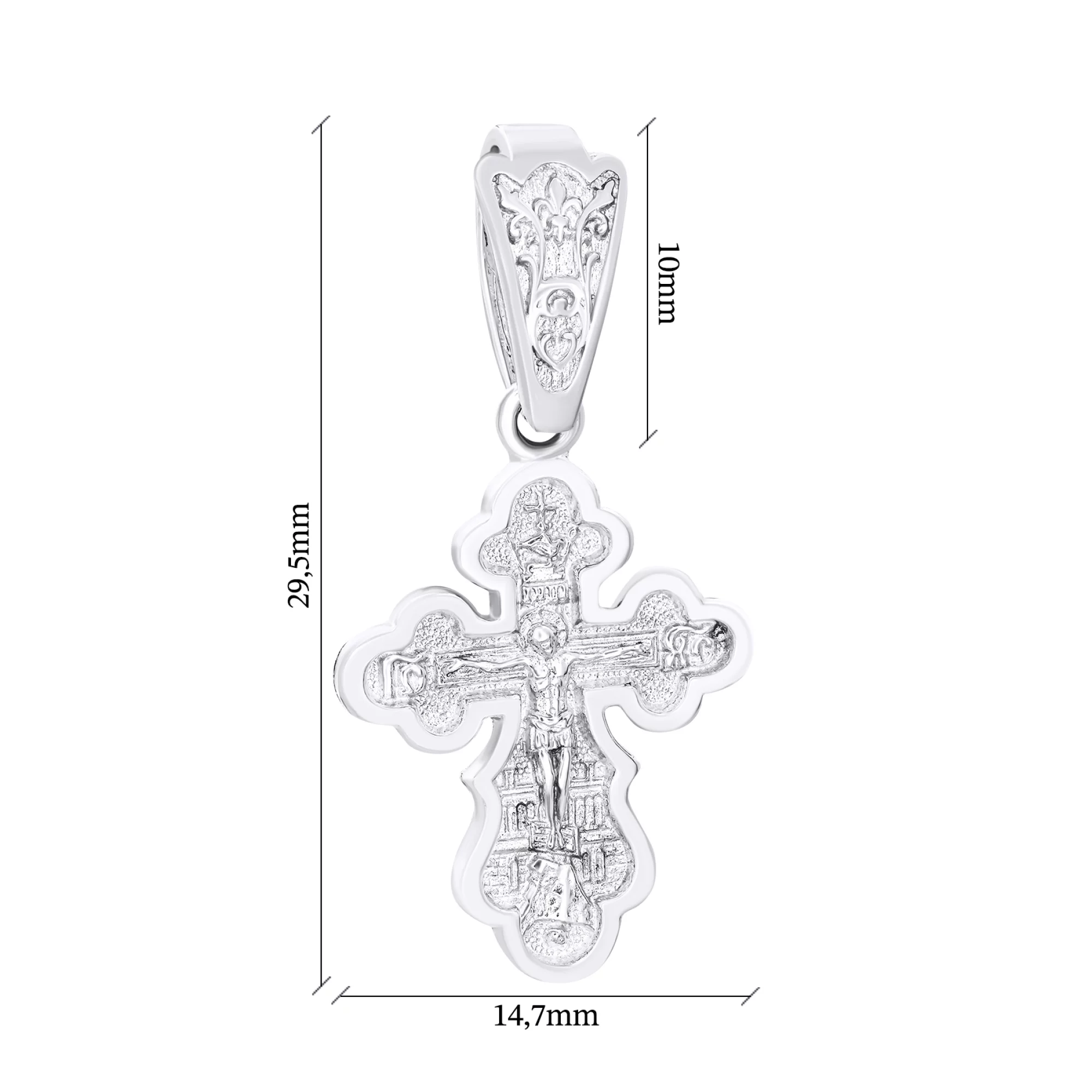 Крестик из серебра с родированием - 1546659 – изображение 3