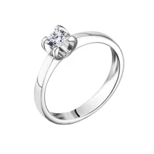 Каблучка з білого золота з діамантом - 502520