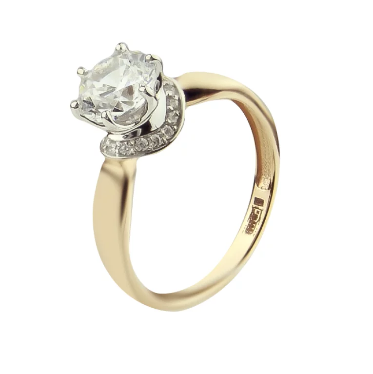 Золотое кольцо с фианитами. Артикул 700554: цена, отзывы, фото – купить в интернет-магазине AURUM