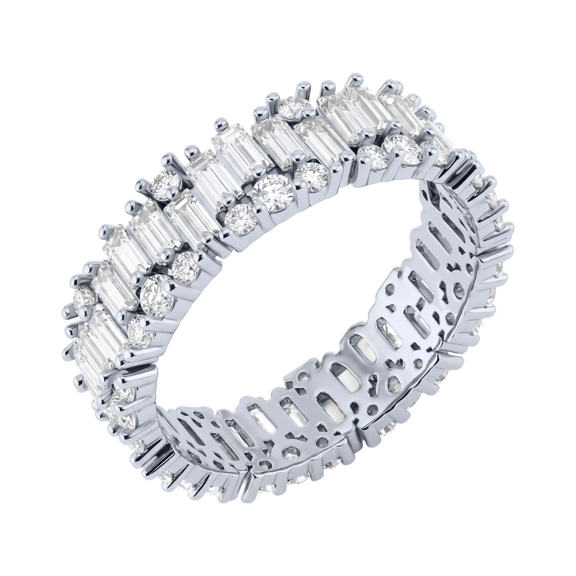 Серебряное кольцо с фианитами  - 2261143 - 1