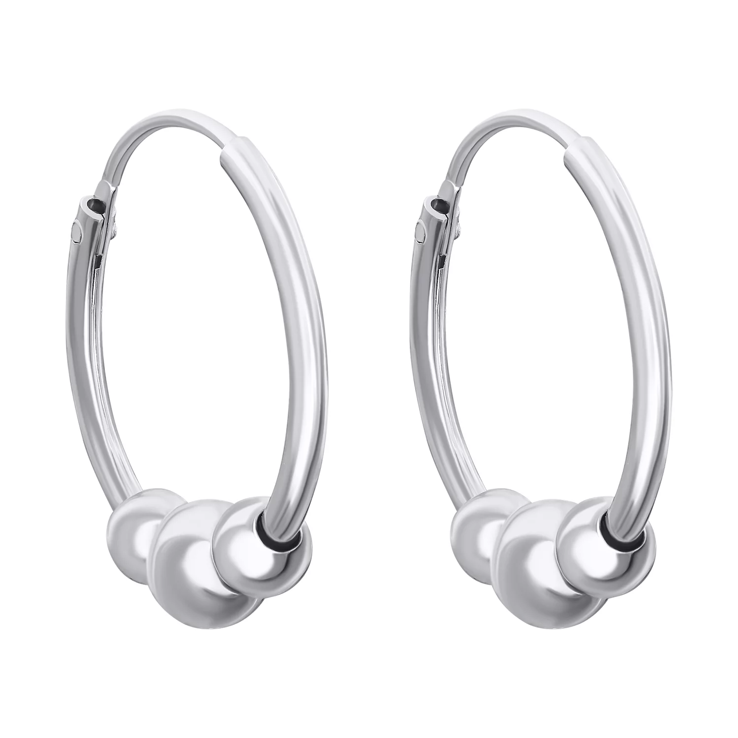 Сережки-кольца из серебра с шариками. Артикул 7502/2134428: цена, отзывы, фото – купить в интернет-магазине AURUM