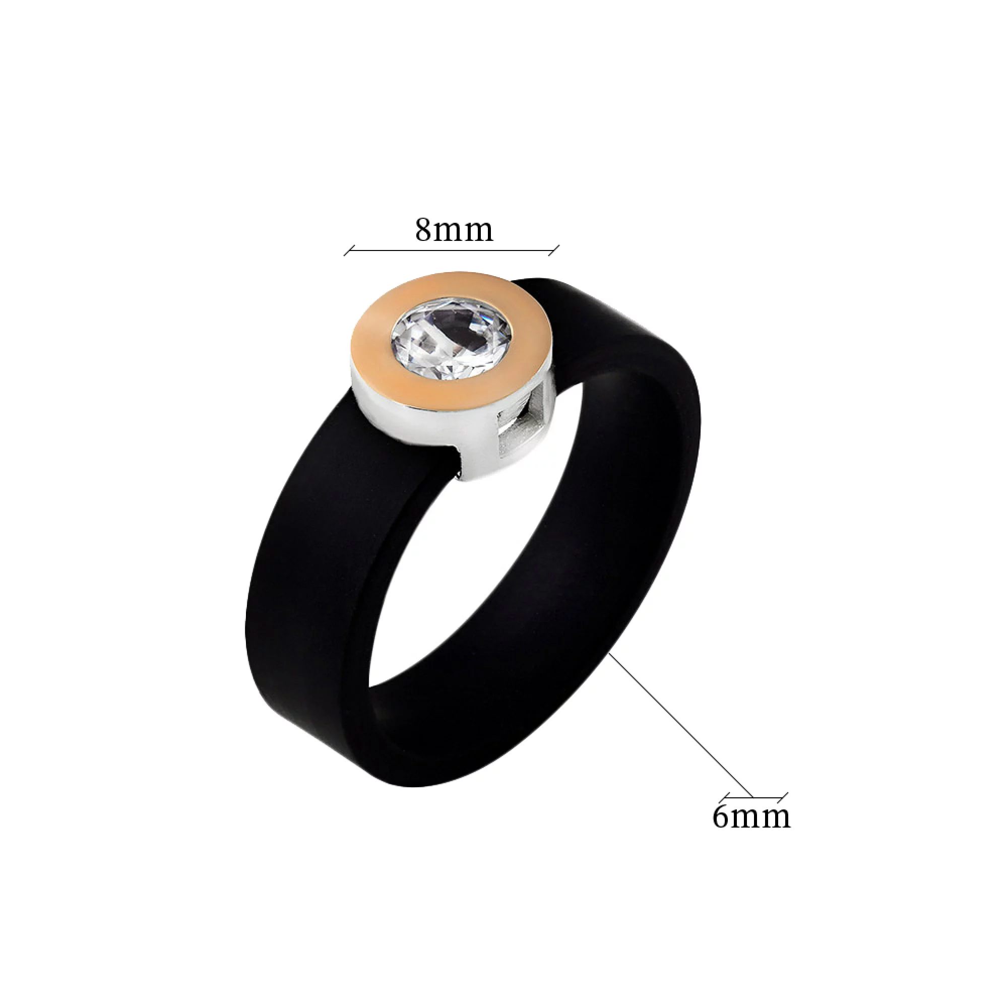 Каучуковое кольцо с цирконием «Ганновер» - 825837 – изображение 2