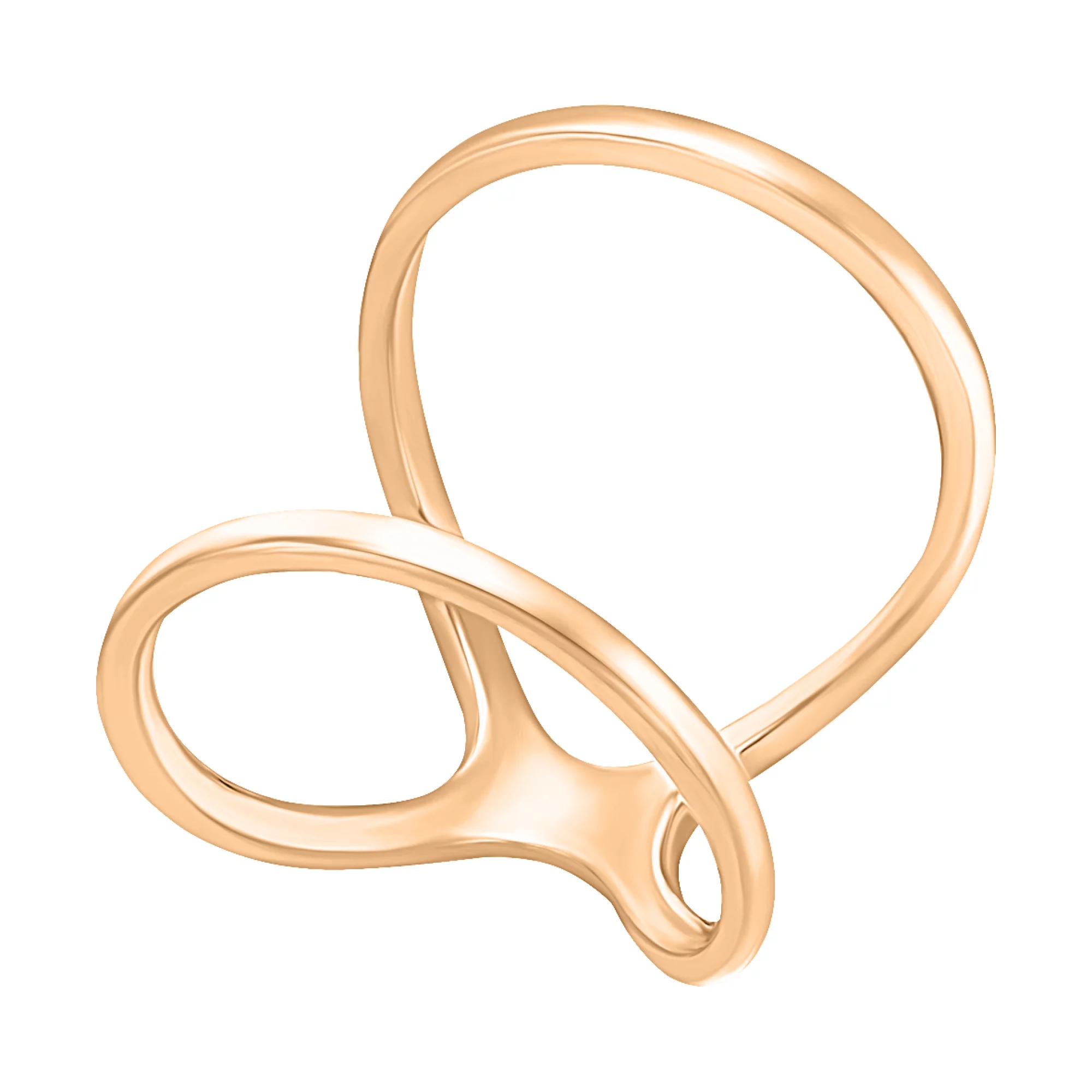 Двойное кольцо из красного золота на фалангу - 1538632 – изображение 1