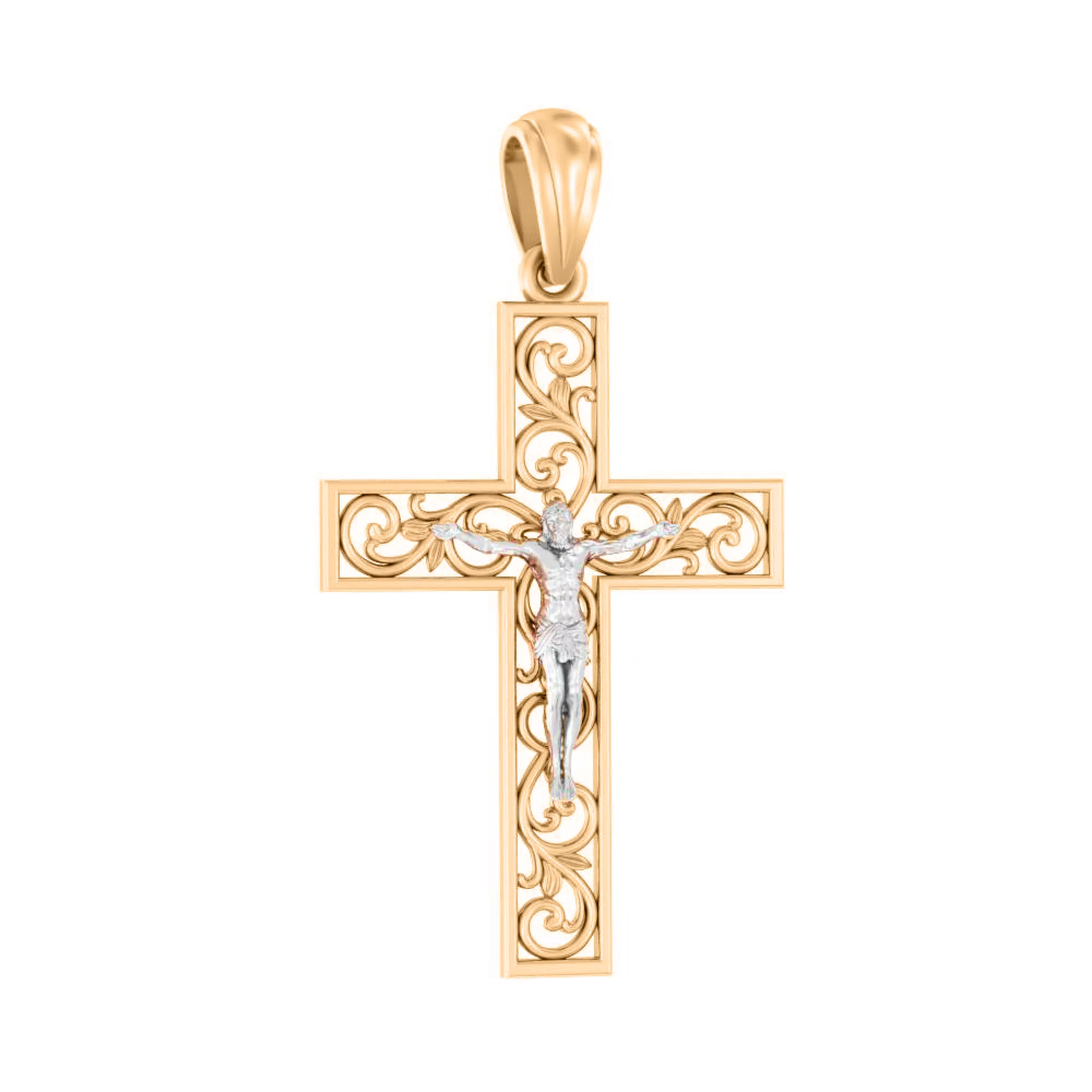 Золотой крестик с распятием  - 1642717 – изображение 1