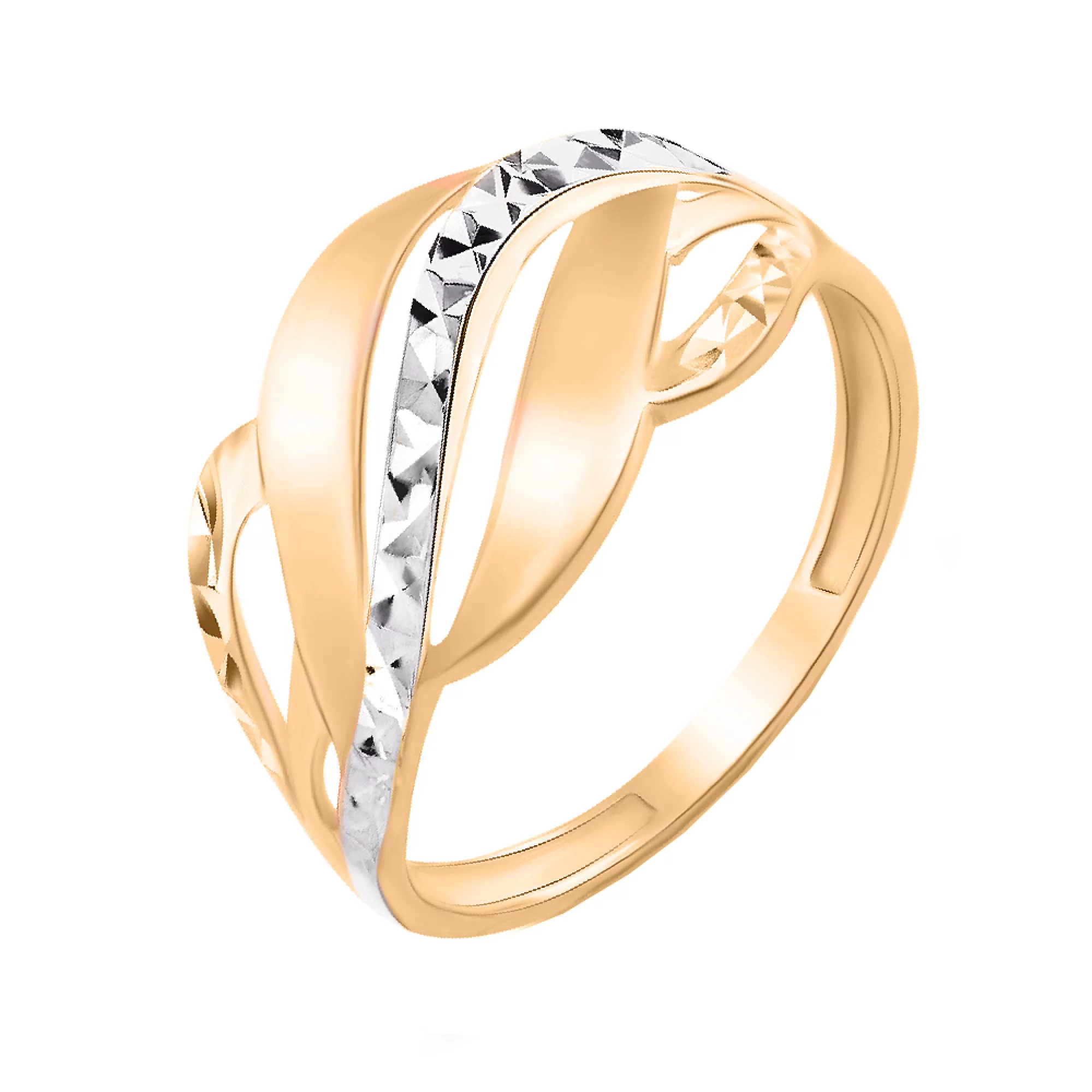 Золотое кольцо с алмазной гранью - 1584151 – изображение 1