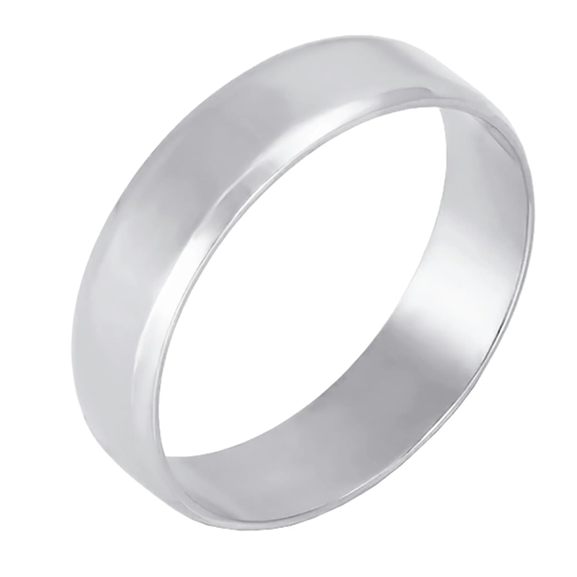 Обручальное кольцо американка с фаской из белого золота - 1294712 – изображение 1