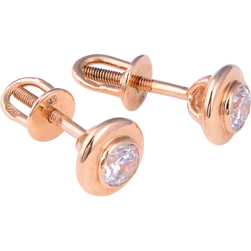 Золотые серьги-гвоздики с фианитом. Артикул Б293к: цена, отзывы, фото – купить в интернет-магазине AURUM