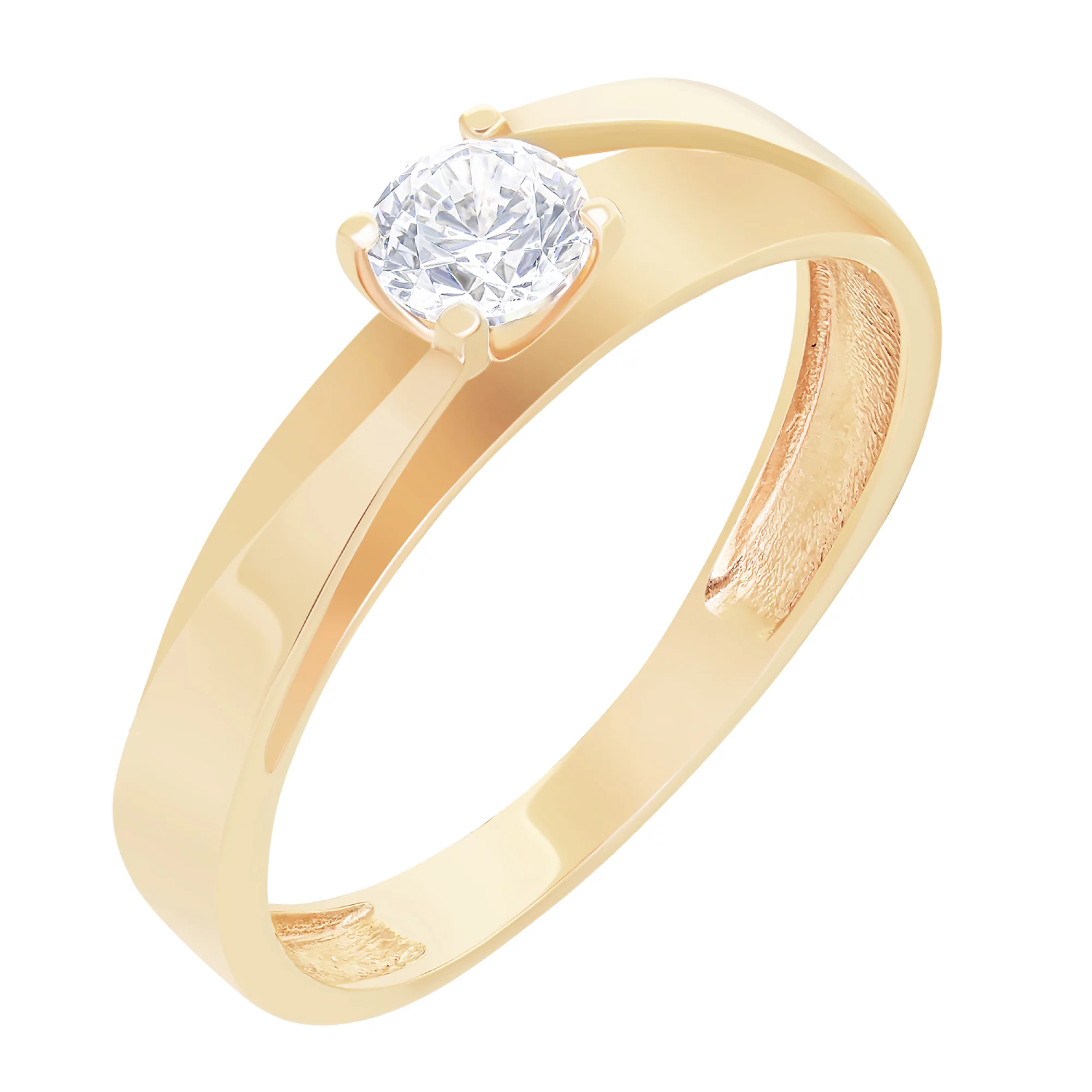 Золотое кольцо с фианитом - 1629309 – изображение 1