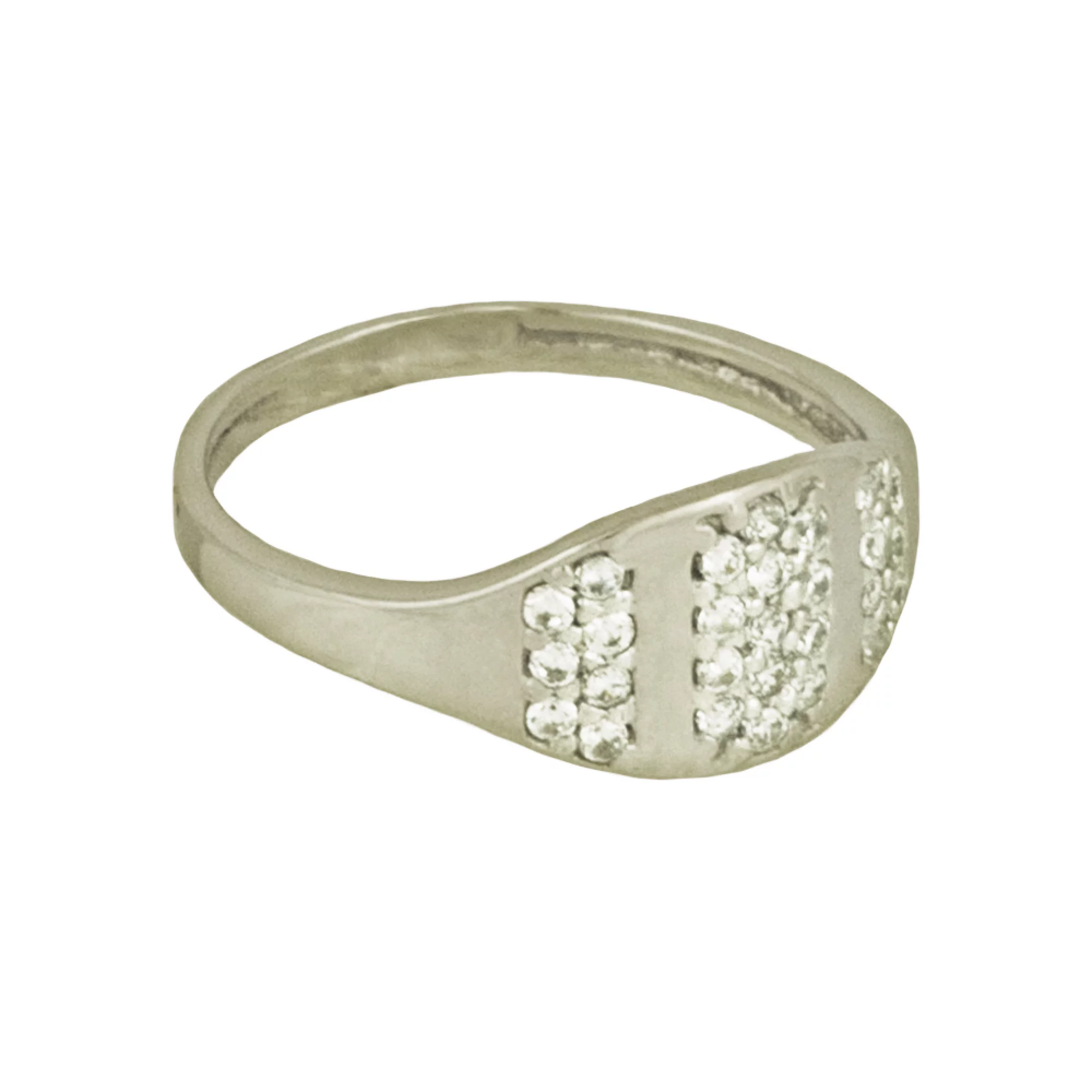 Серебряное кольцо с фианитом - 666637 – изображение 2