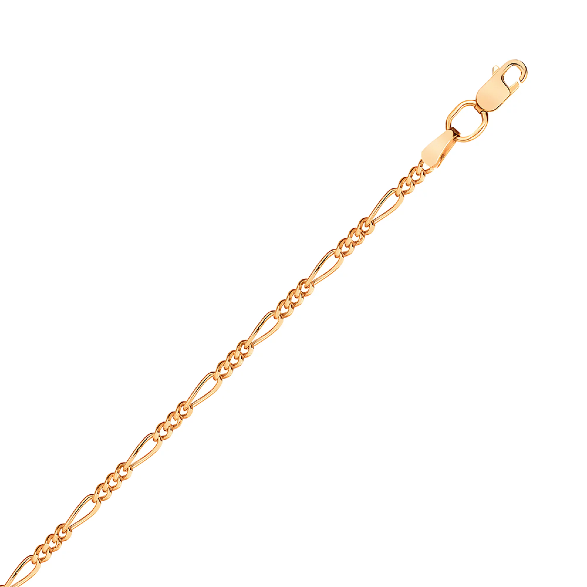 Браслет плетения фигаро из красного золота  - 1531599 – изображение 2