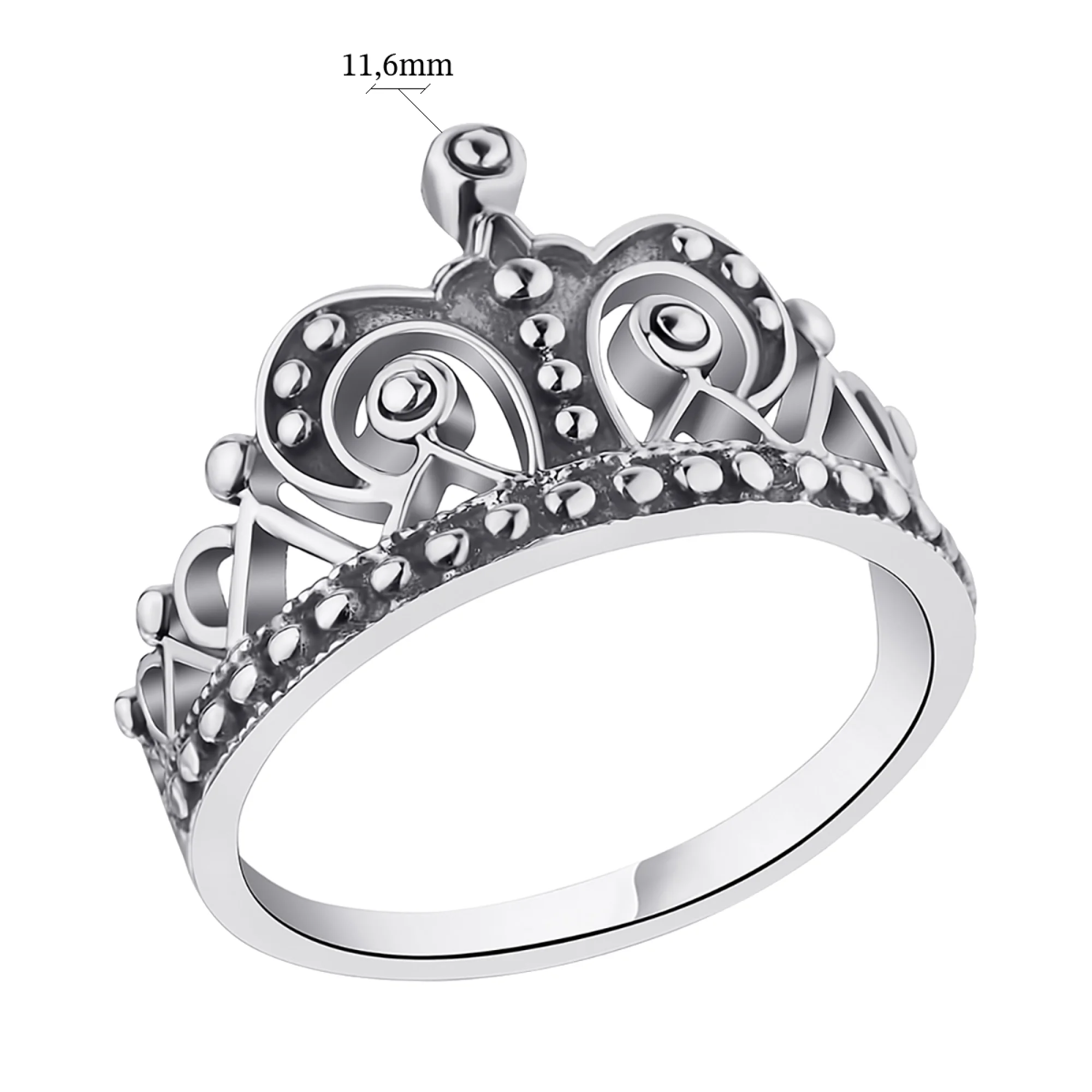 Серебряное кольцо "Корона" - 1306467 - 2