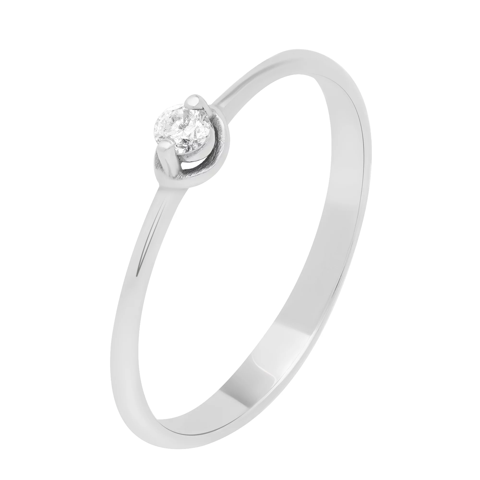 Кольцо для помолвки в белом золоте с бриллиантом - 1731693 – изображение 1