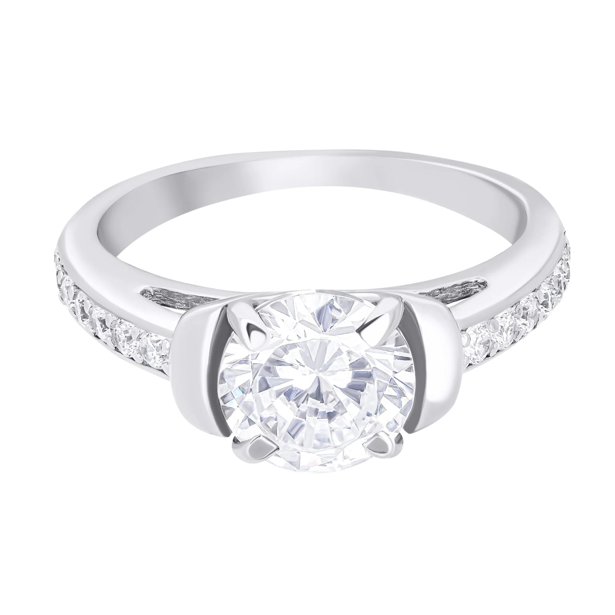 Кольцо из серебра с фианитами - 1549888 - 2