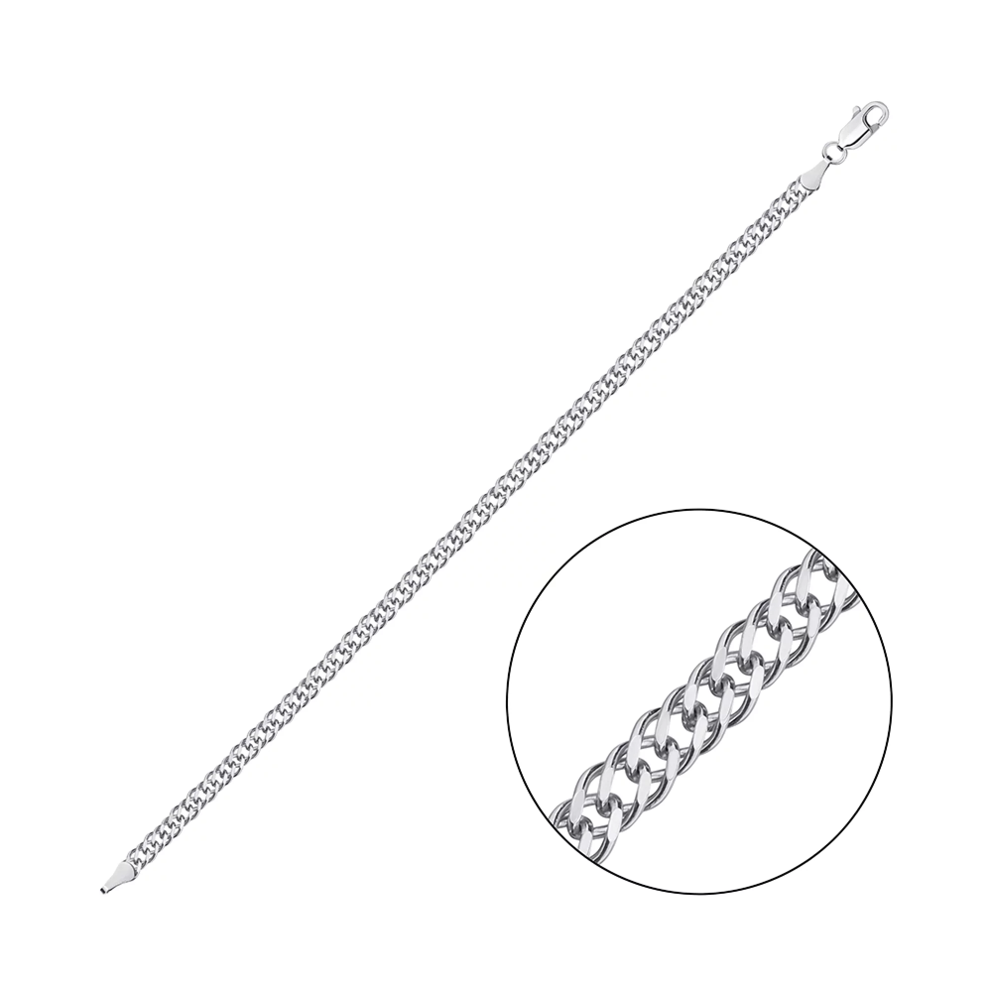 Браслет срібний з плетінням Рембо - 1276774 – зображення 2