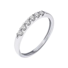 Каблучка з діамантами у білому золоті - 512482