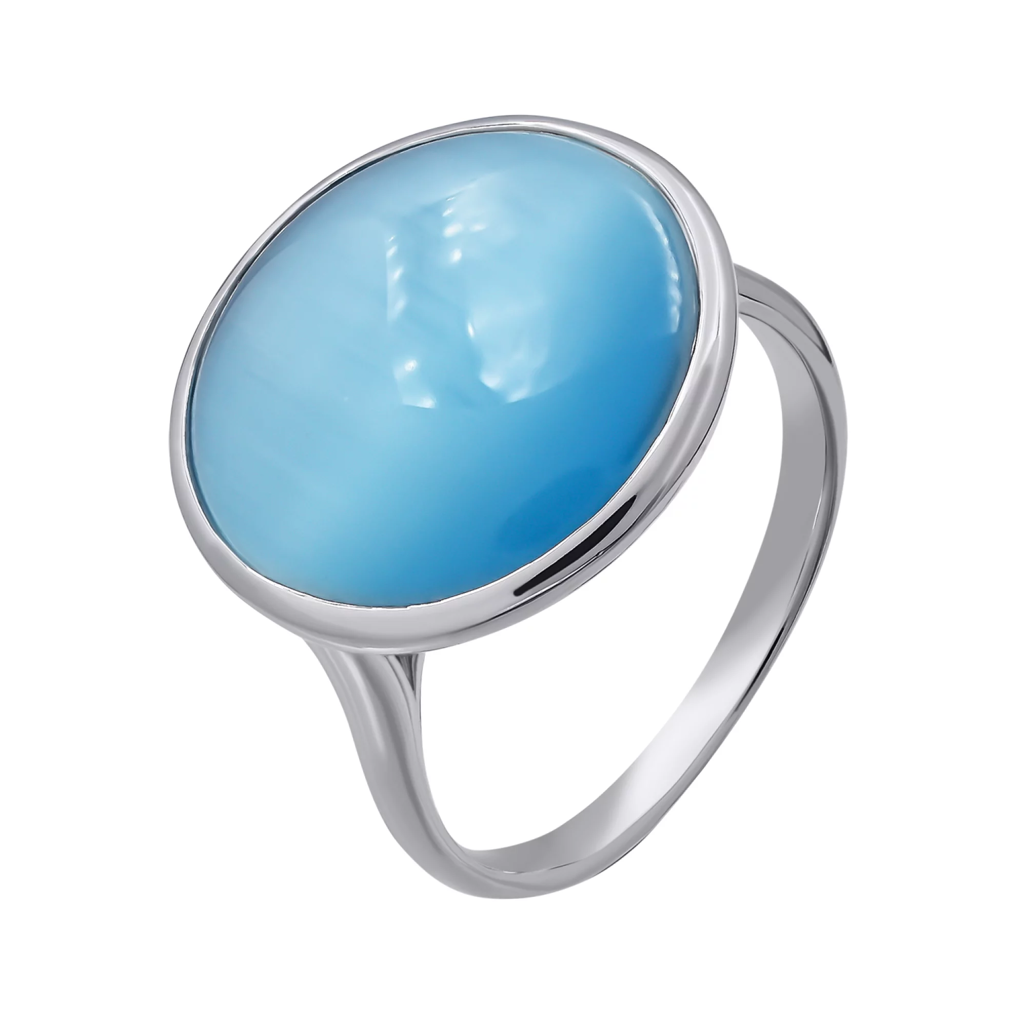 Кольцо серебряное с кошачьим глазом - 1269037 – изображение 1