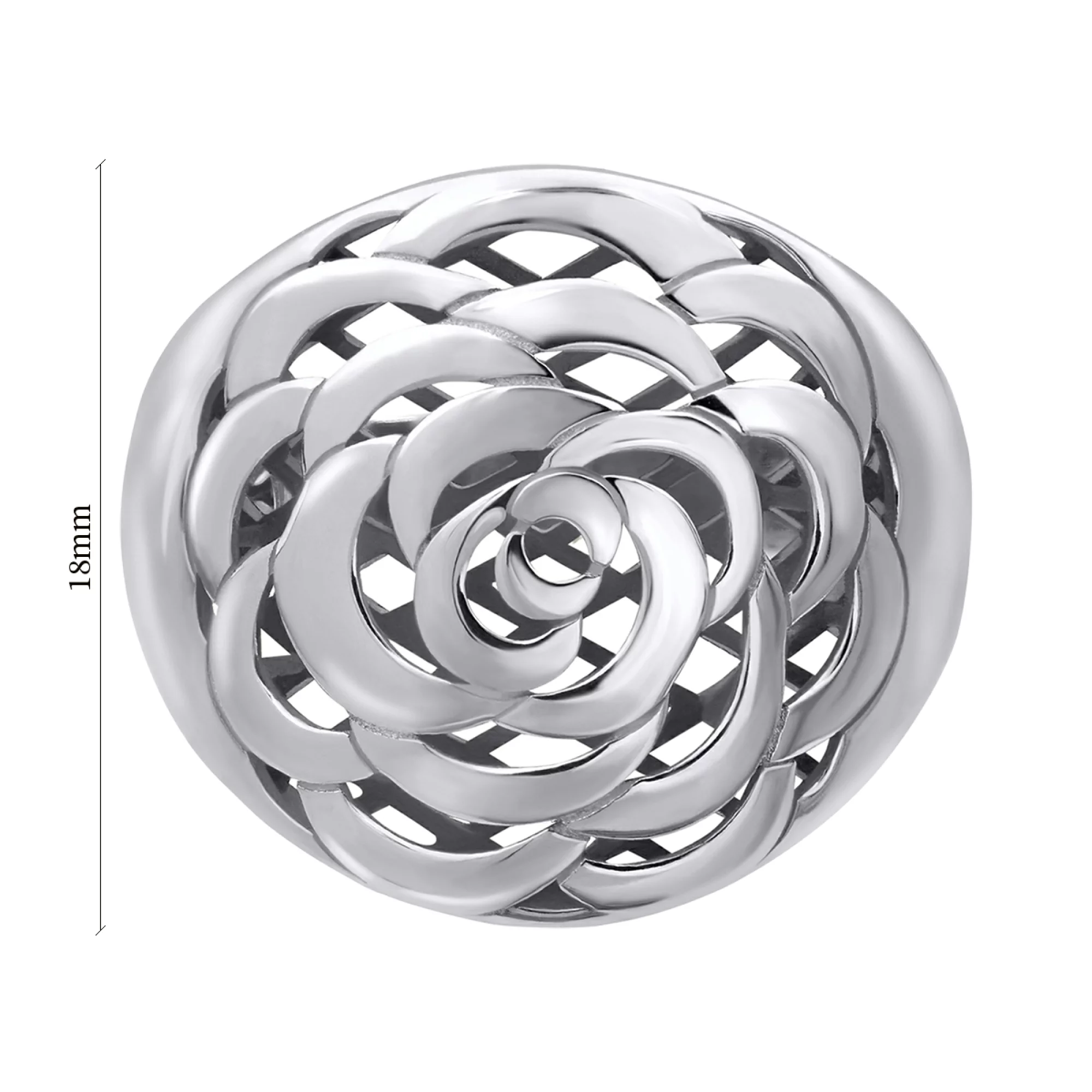 Кольцо серебряное с платиновым покрытием - 878644 – изображение 3
