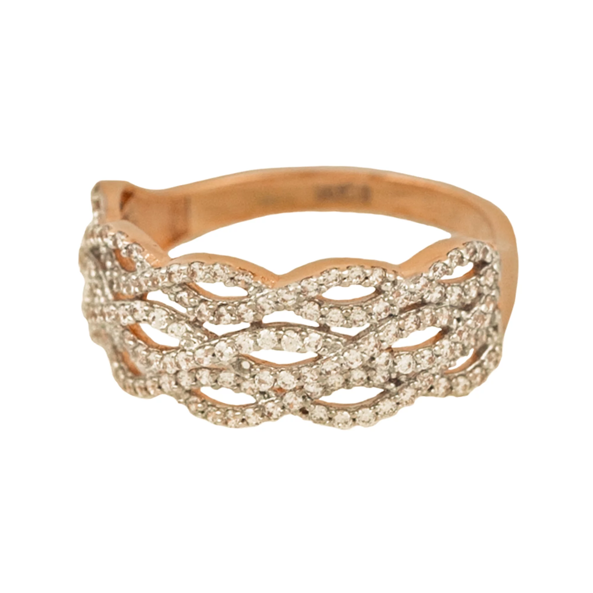 Золотое кольцо с фианитом - 521839 – изображение 3