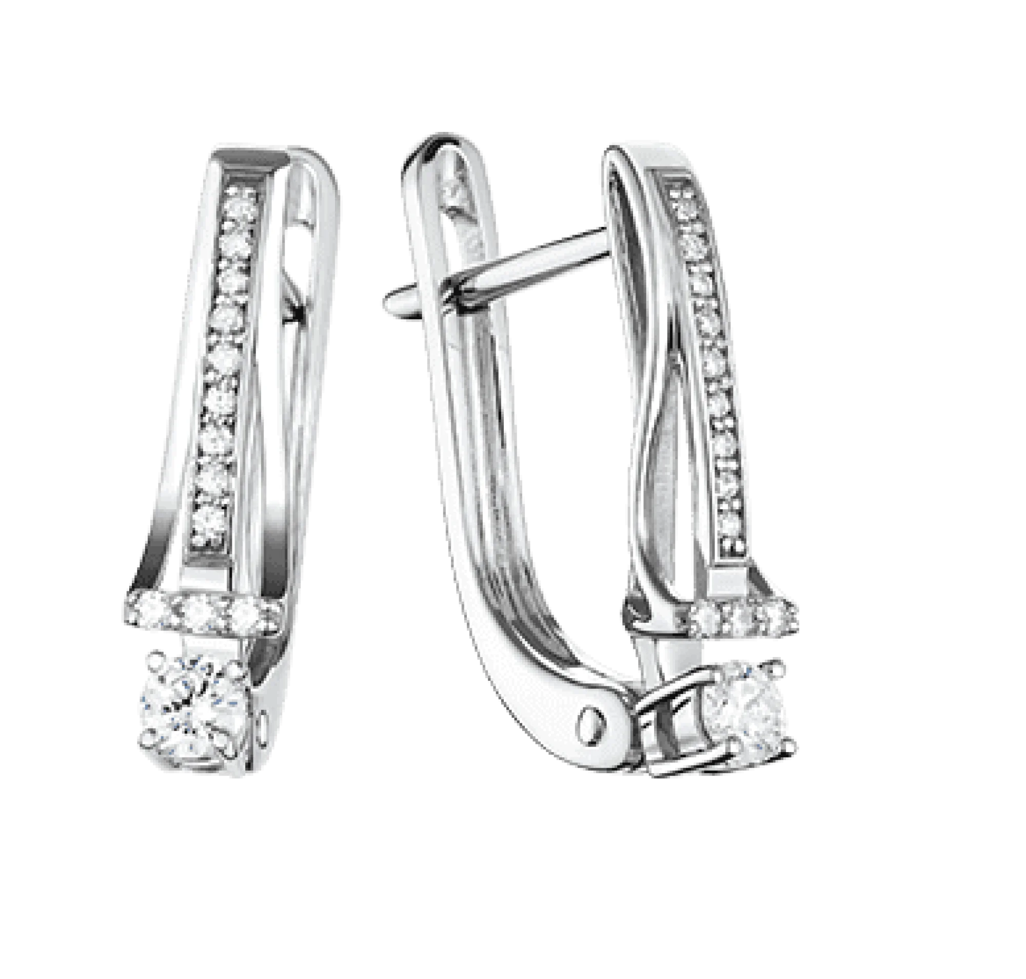Серьги с бриллиантами в белом золоте - 411446 - 1