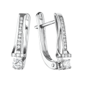 Серьги с бриллиантами в белом золоте - 411446