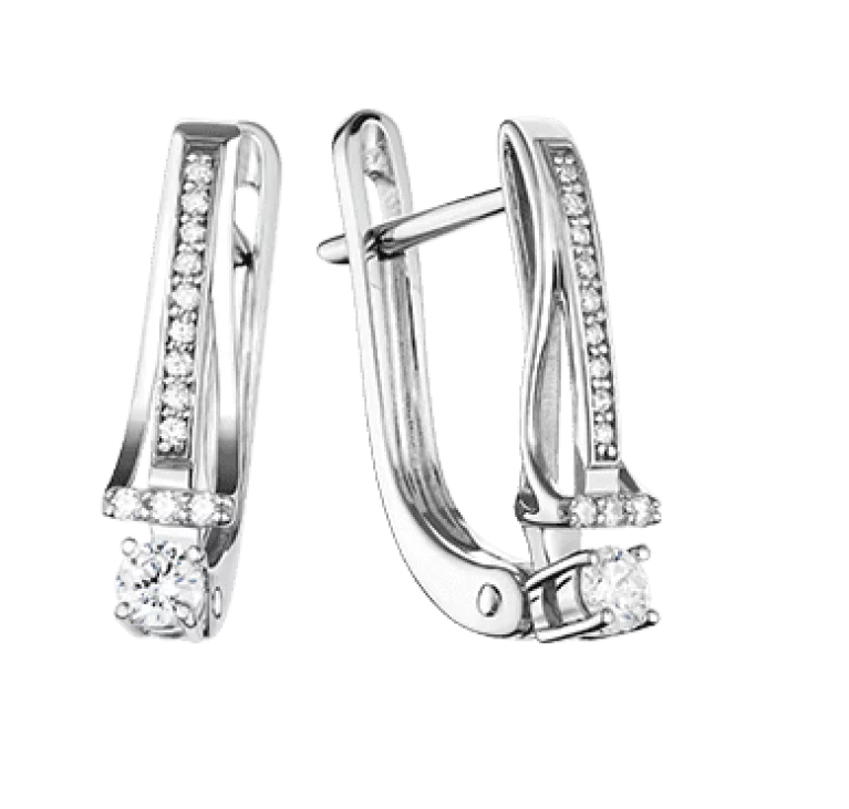 Золоті сережки з діамантами. Артикул С2769б: ціна, відгуки, фото – купити в інтернет-магазині AURUM