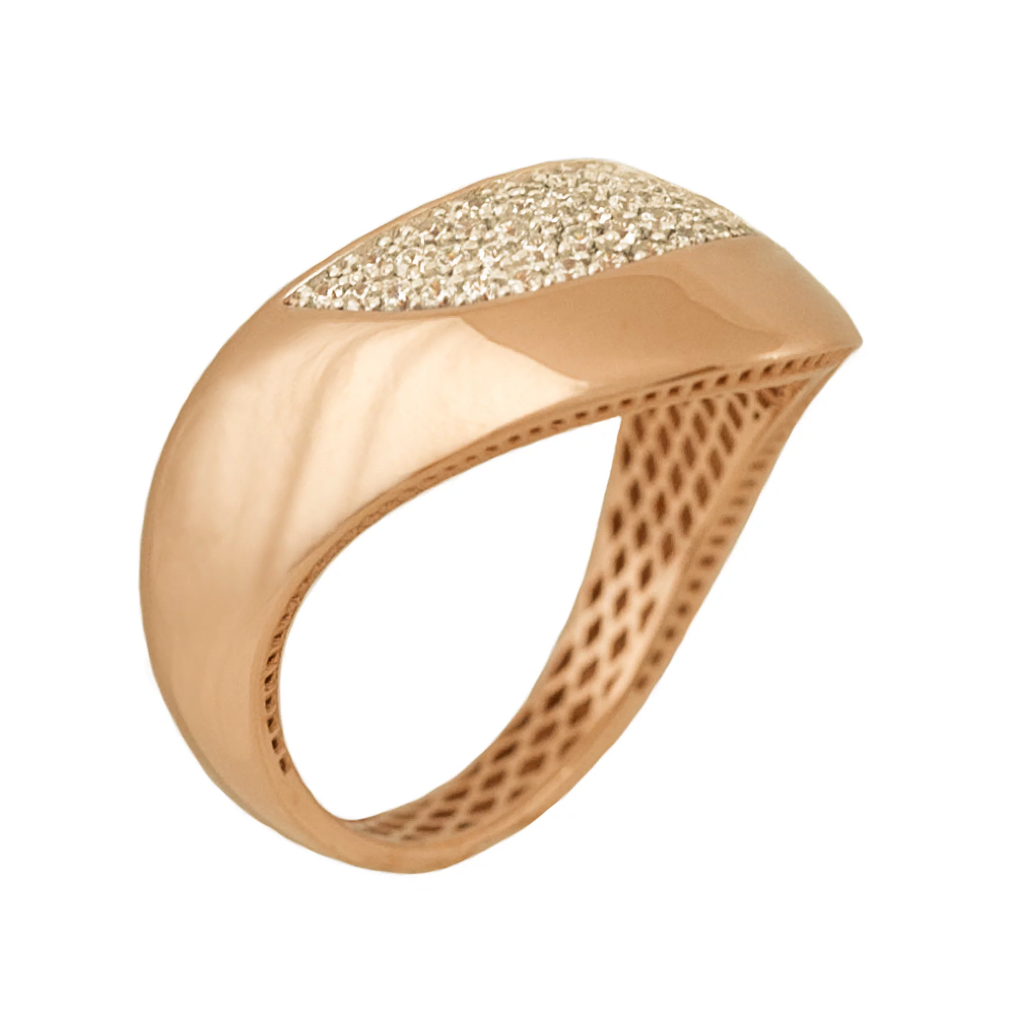 Золотое кольцо с фианитом - 482926 – изображение 1