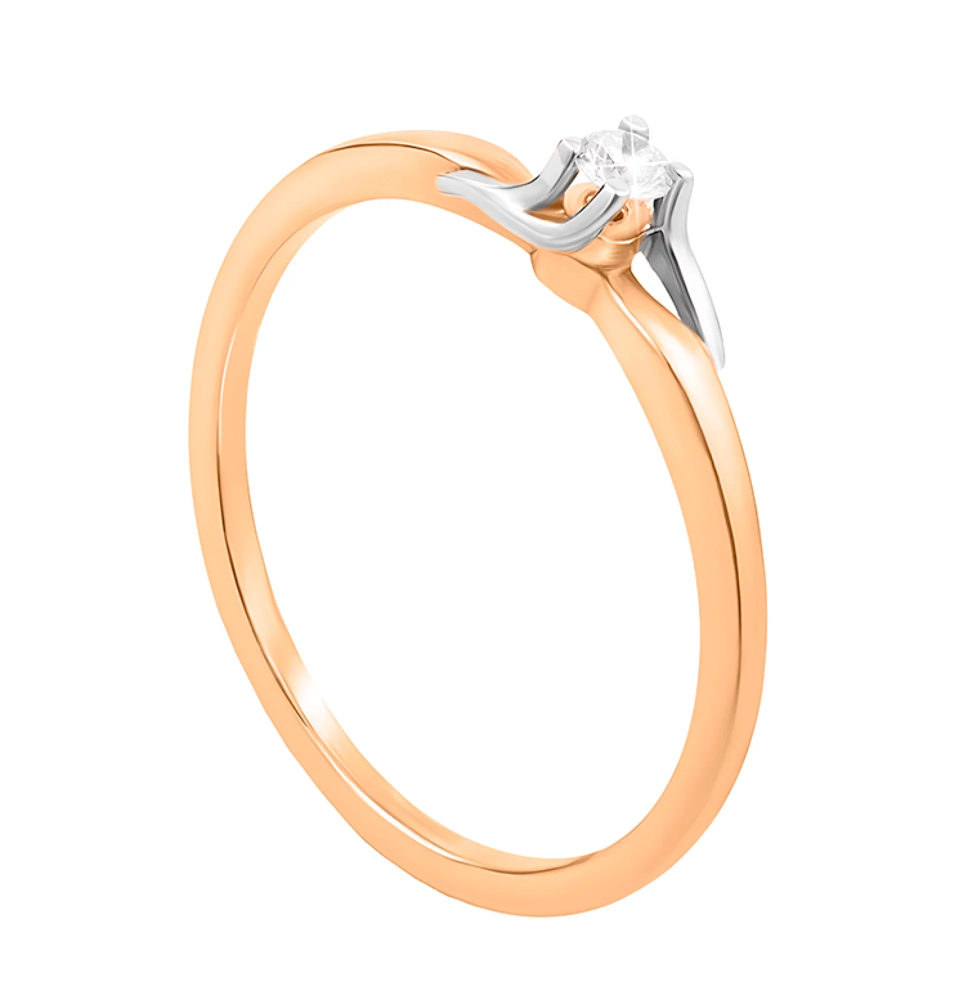 Золотое помолвочное кольцо с бриллиантом - 1553087 – изображение 1