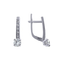 Серьги из серебра с фианитами - 964520