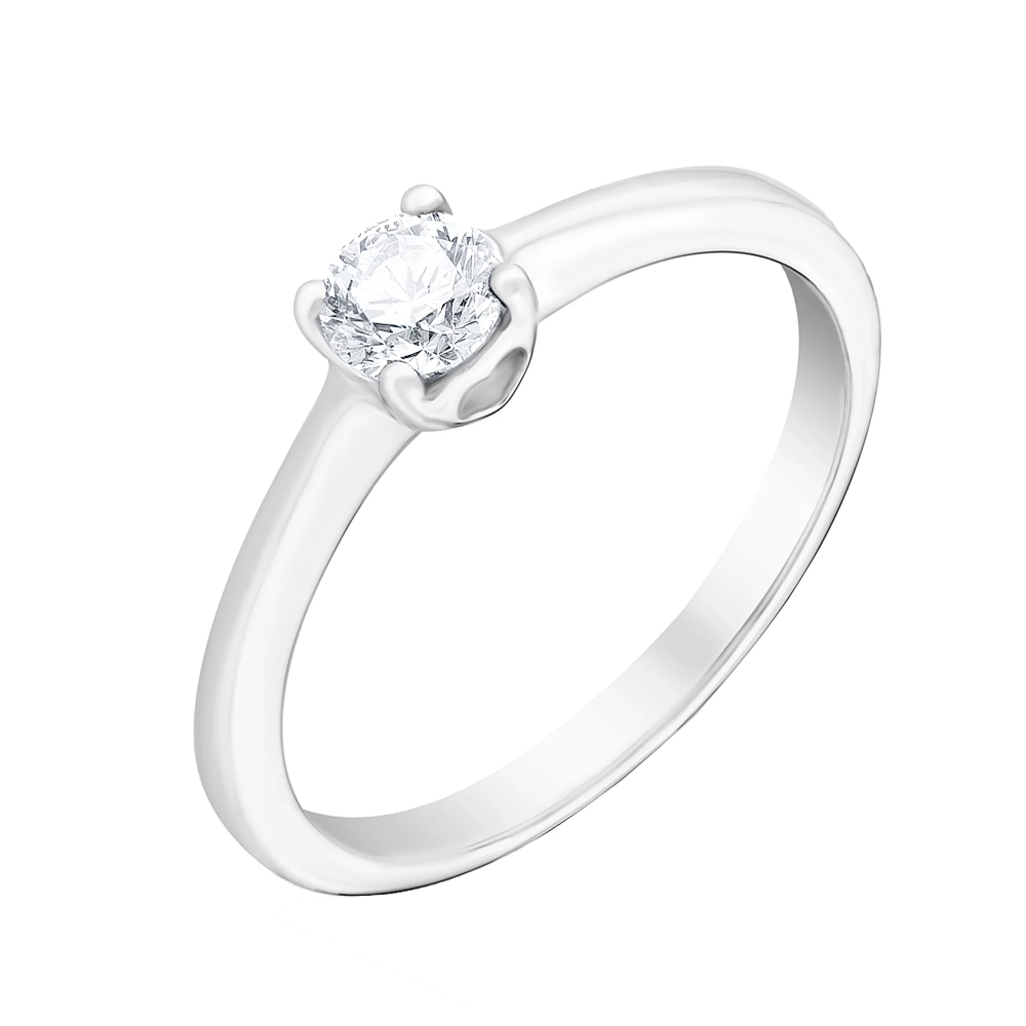 Каблучка для заручин у білому золоті з діамантом - 1669455 – зображення 1