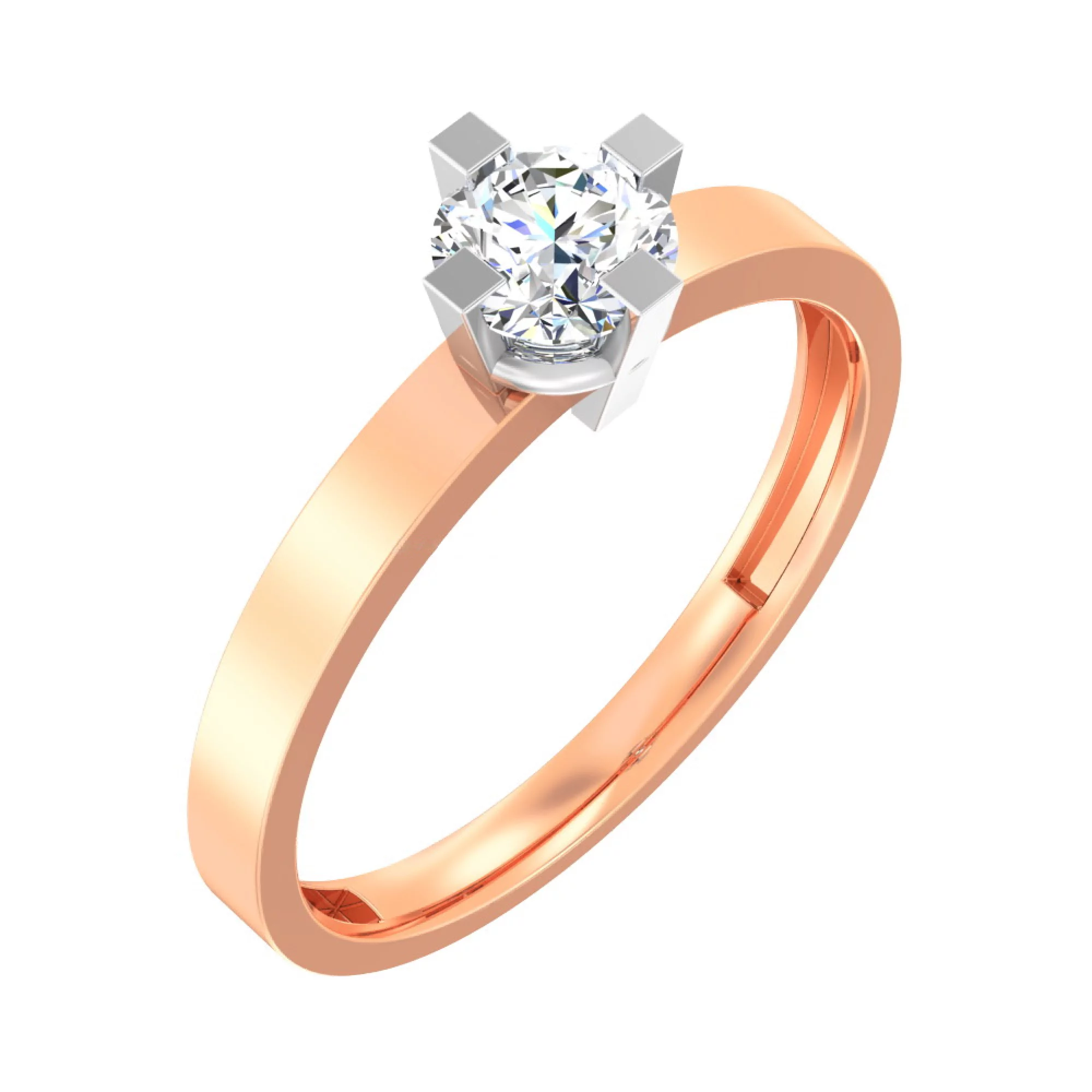 Золотое кольцо с фианитом - 585536 – изображение 1