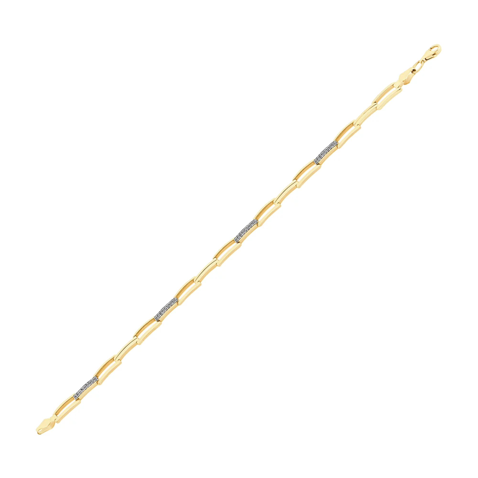 Браслет из лимонного золота с фианитом плетение ролекс - 966499 – изображение 1