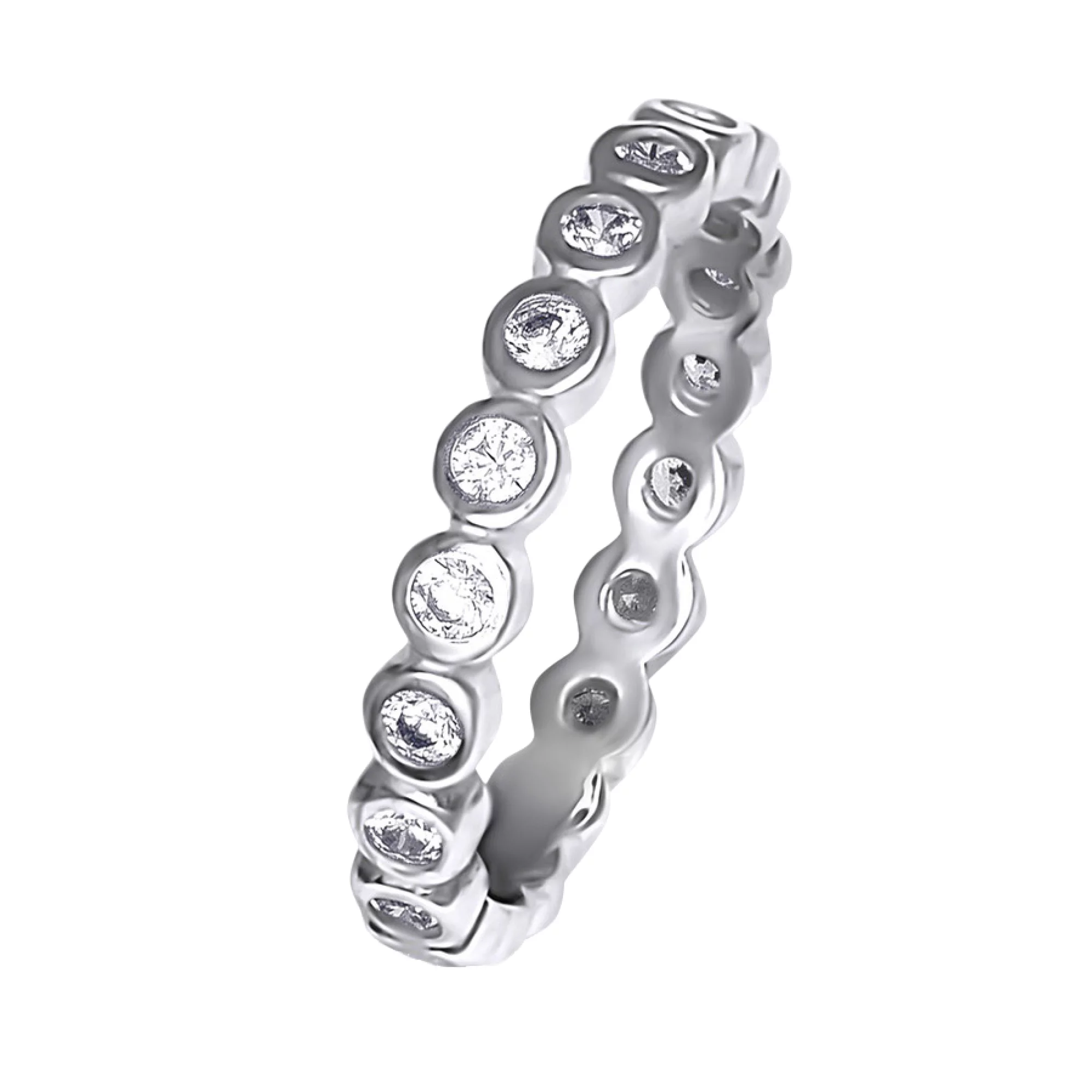 Серебряное кольцо с фианитом - 967273 – изображение 1
